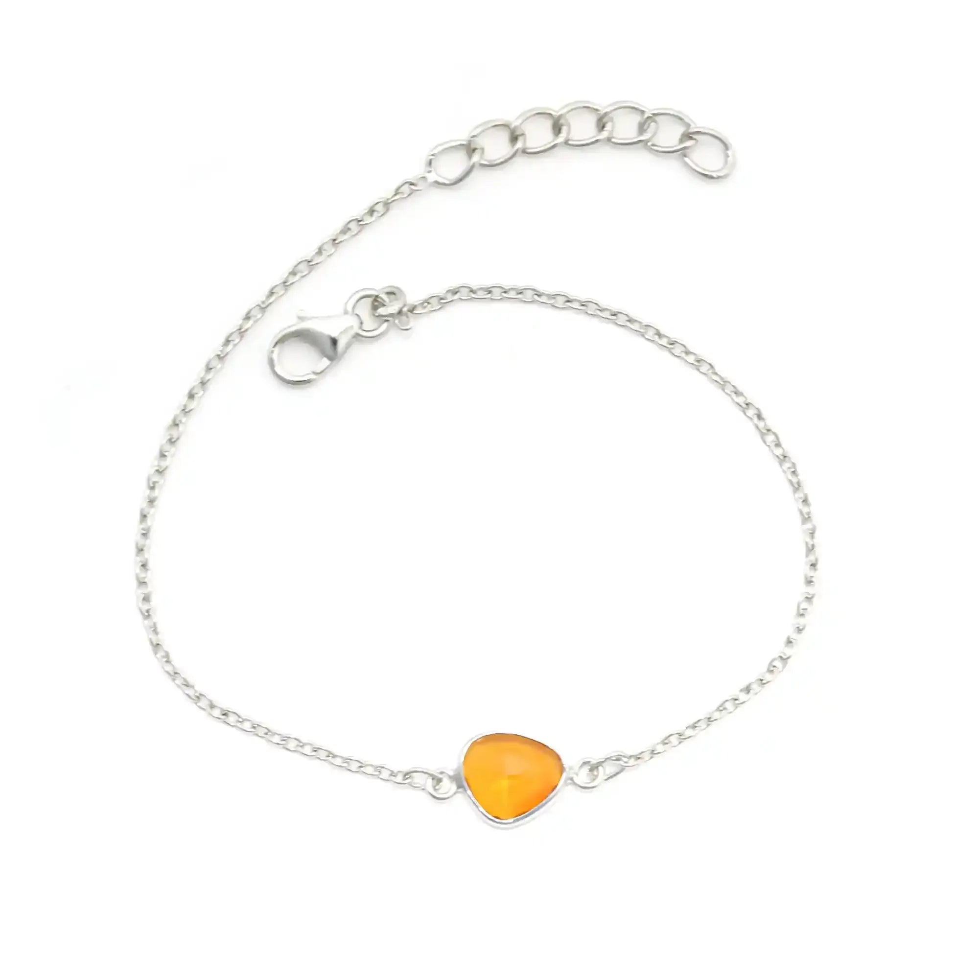 Fiery Mexican Opal Bracelet in Solid 925 Sterling Silver Himalayan Quartz