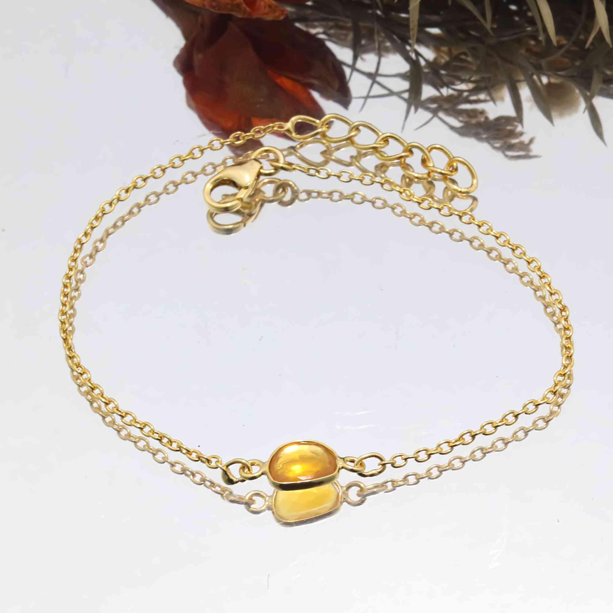 Fiery Mexican Opal Bracelet in Solid 925 Sterling Silver Himalayan Quartz
