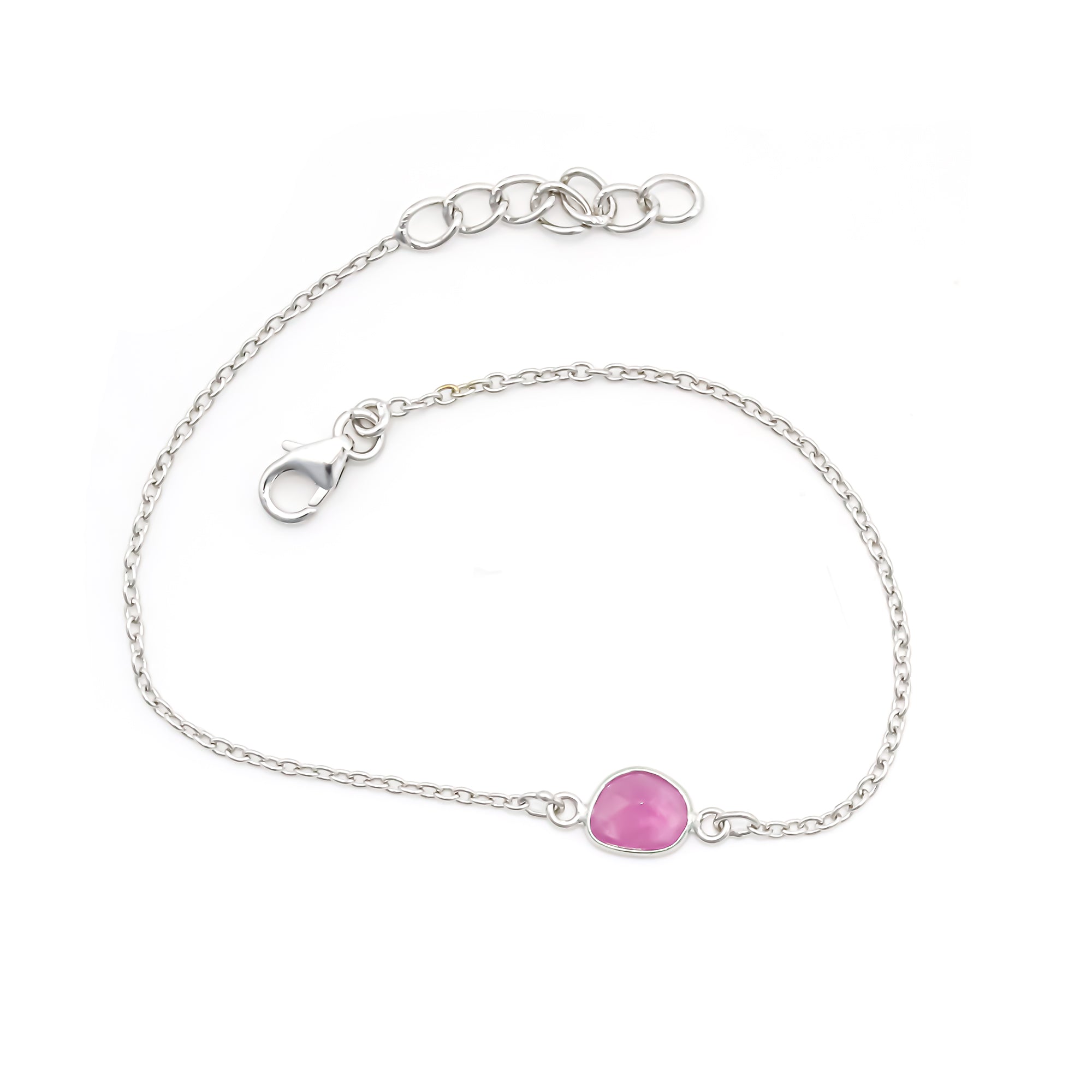 Ruby Rose-Cut Bracelet in Solid 925 Sterling Silver