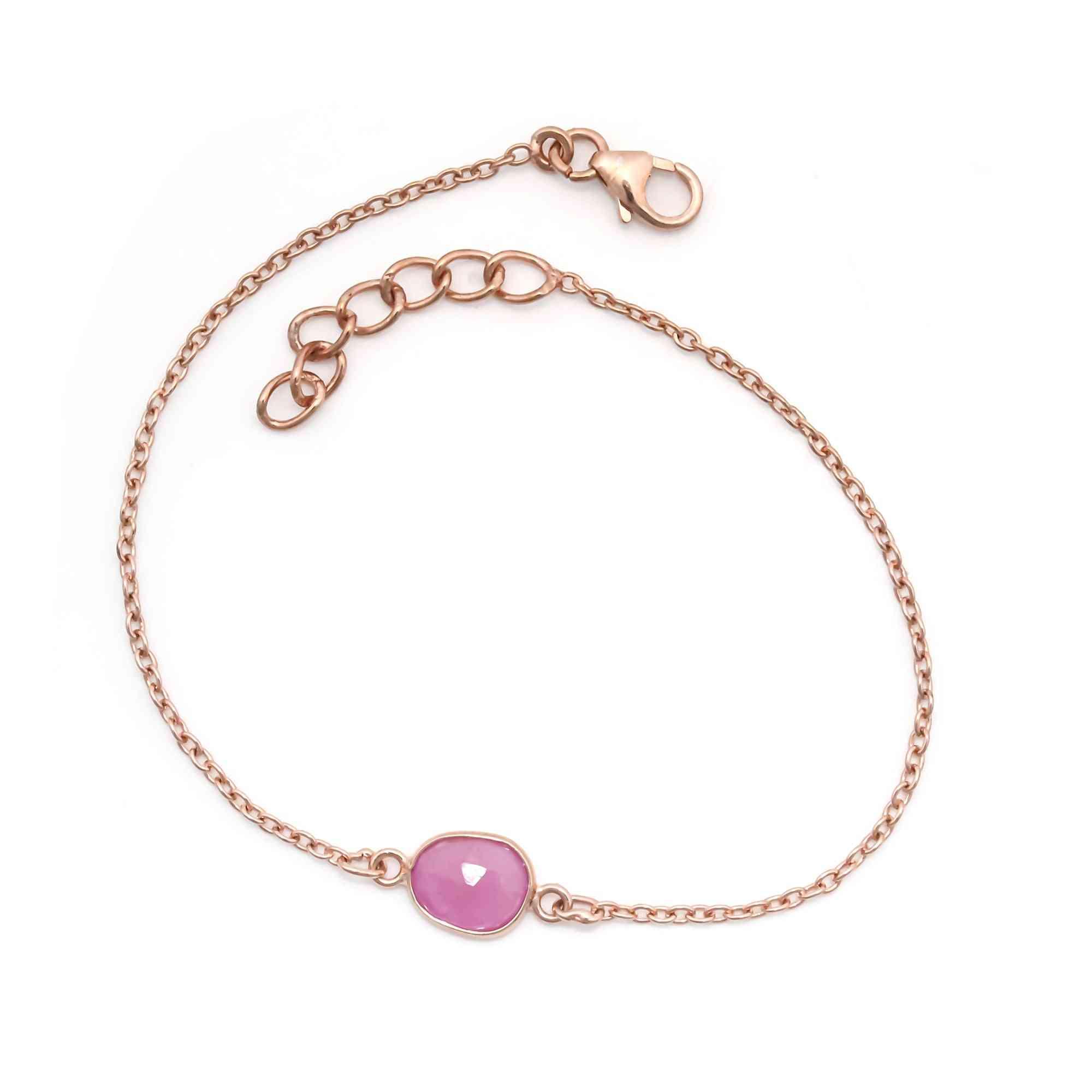 Ruby Rose-Cut Bracelet in Solid 925 Sterling Silver Gemstone Bracelets