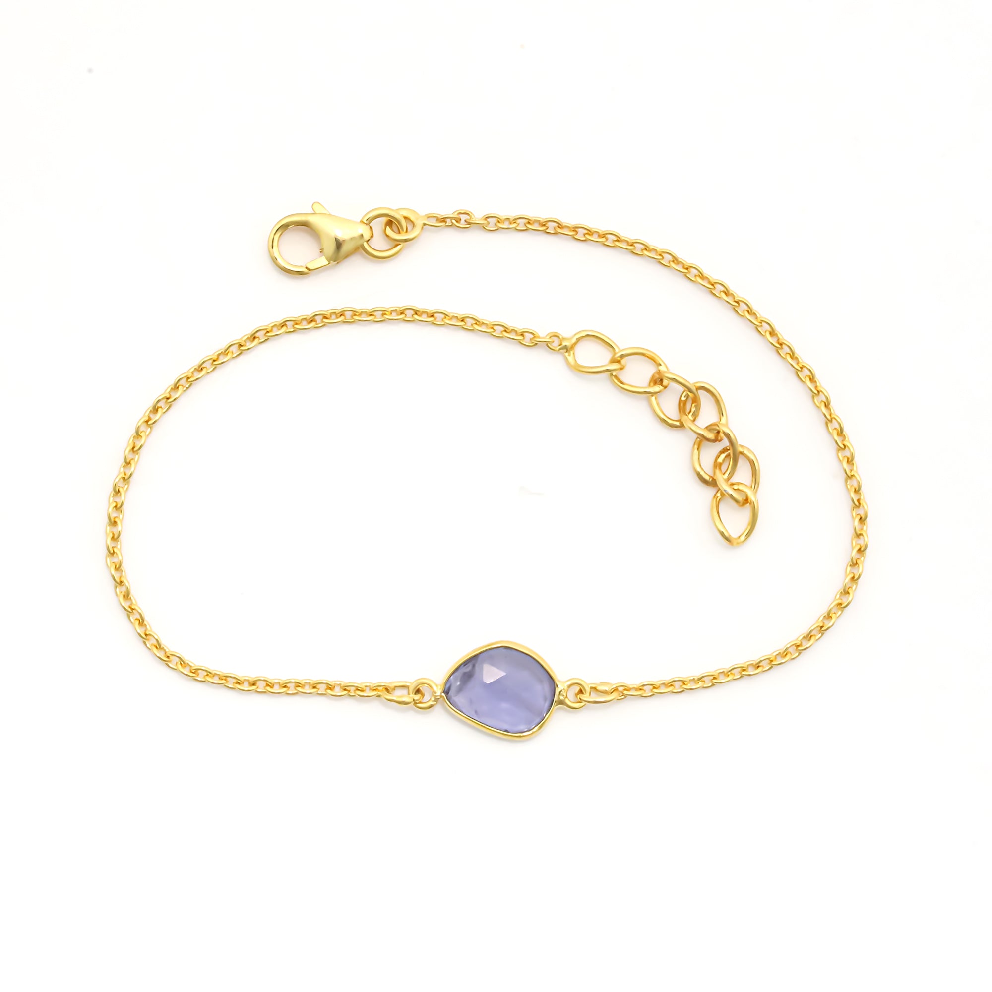 Violet Blue Tanzanite Rose-Cut Bracelet in Solid 925 Sterling Silver