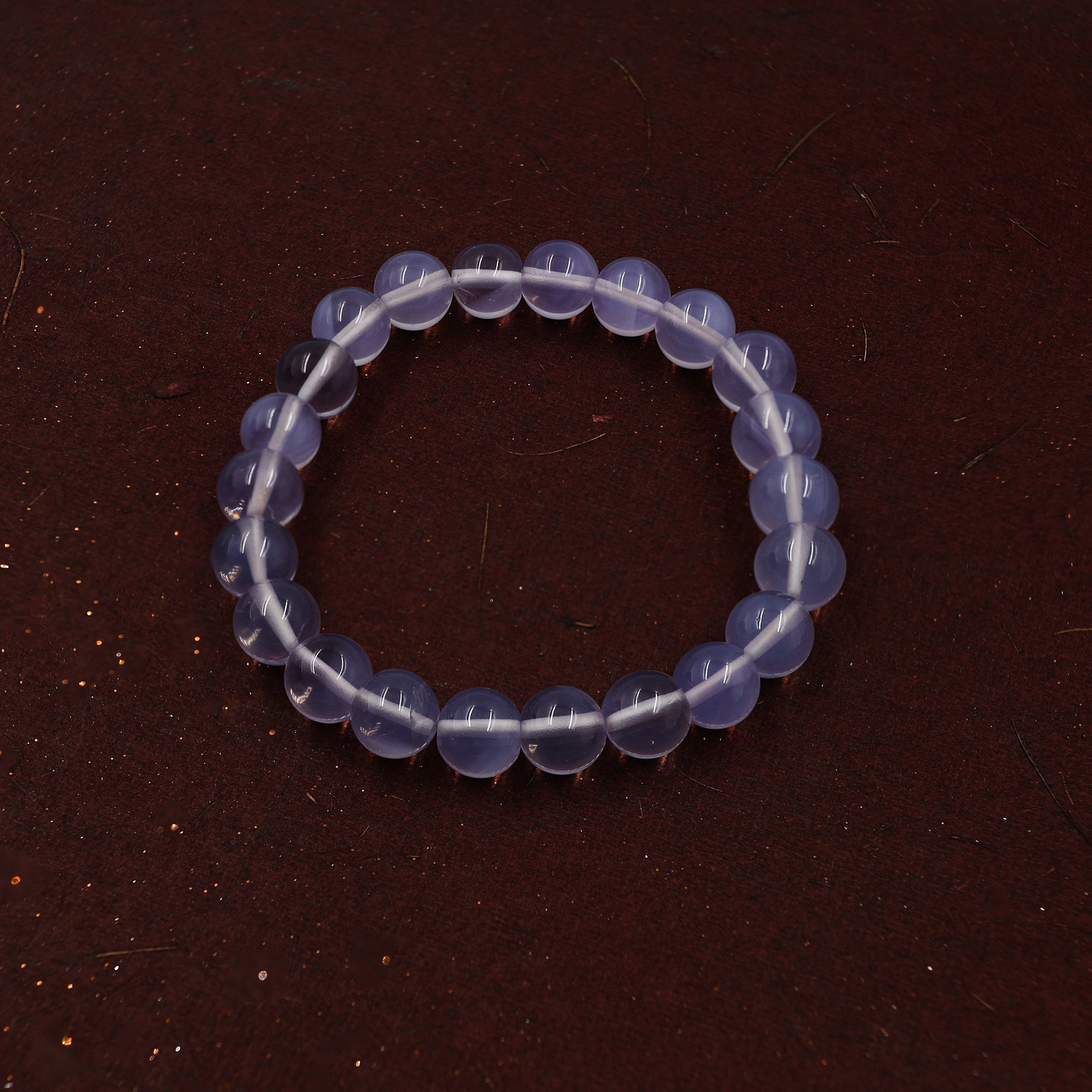 Natural Lavender Quartz Round Bead Bracelet Handmade Gemstone Jewelry 127 Ct