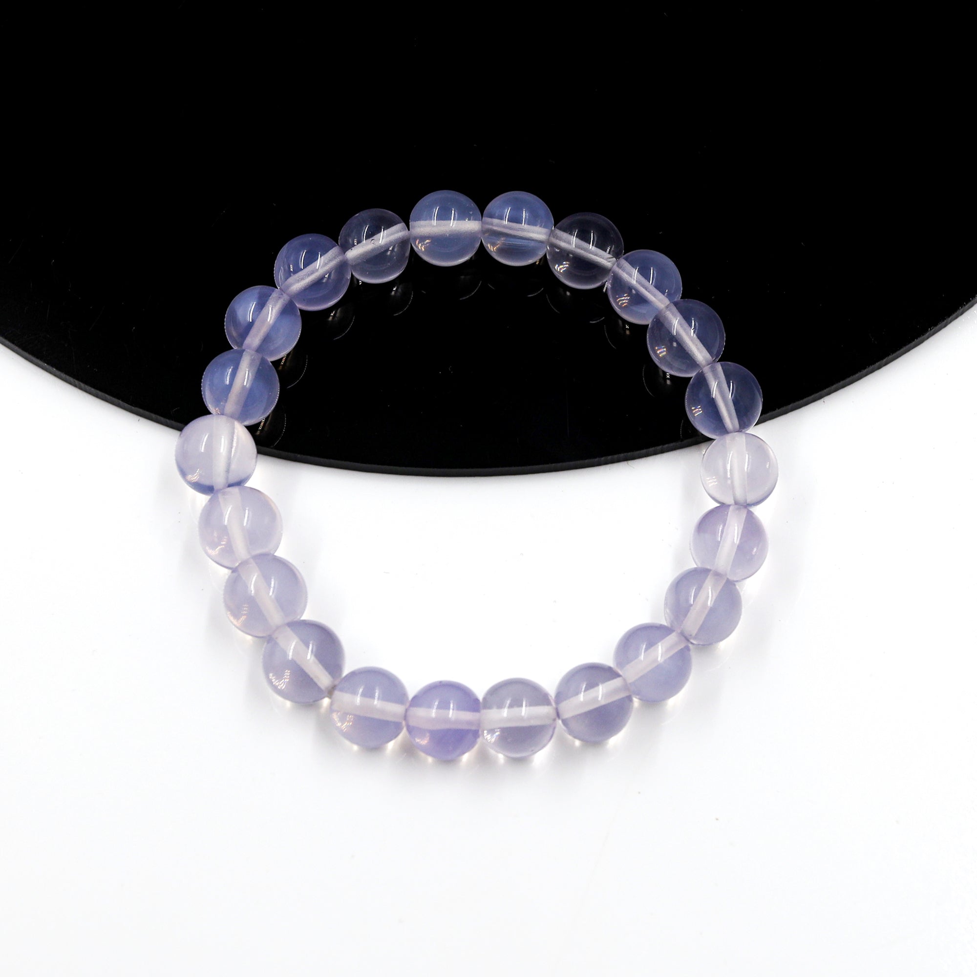 Natural Lavender Quartz Round Bead Bracelet Handmade Gemstone Jewelry 127 Ct