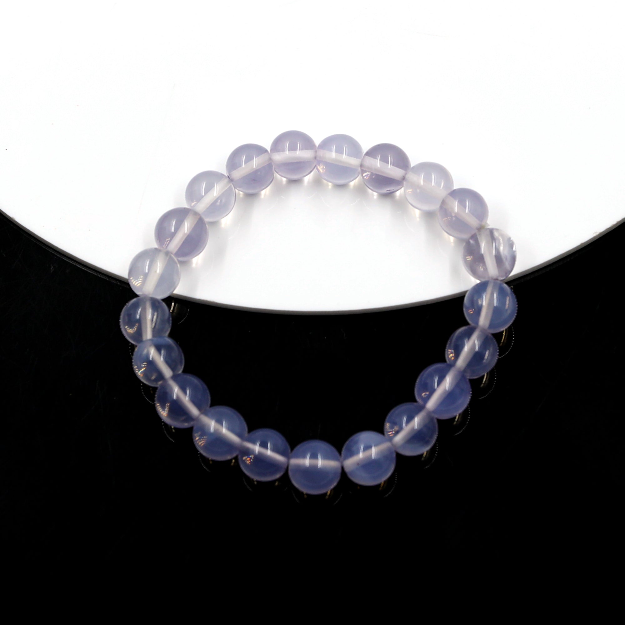 Natural Lavender Quartz Round Bead Bracelet Handmade Gemstone Jewelry 141 Ct