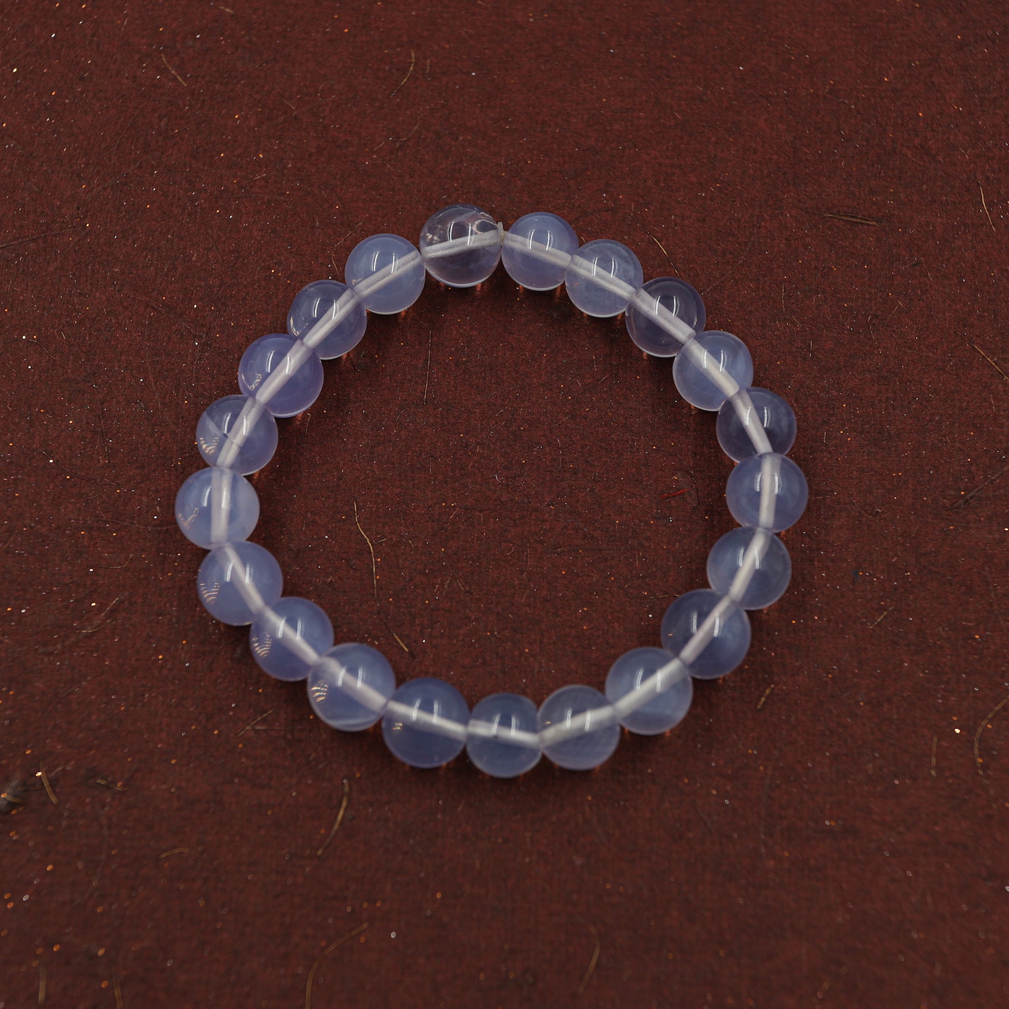 Natural Lavender Quartz Round Bead Bracelet Handmade Gemstone Jewelry 141 Ct