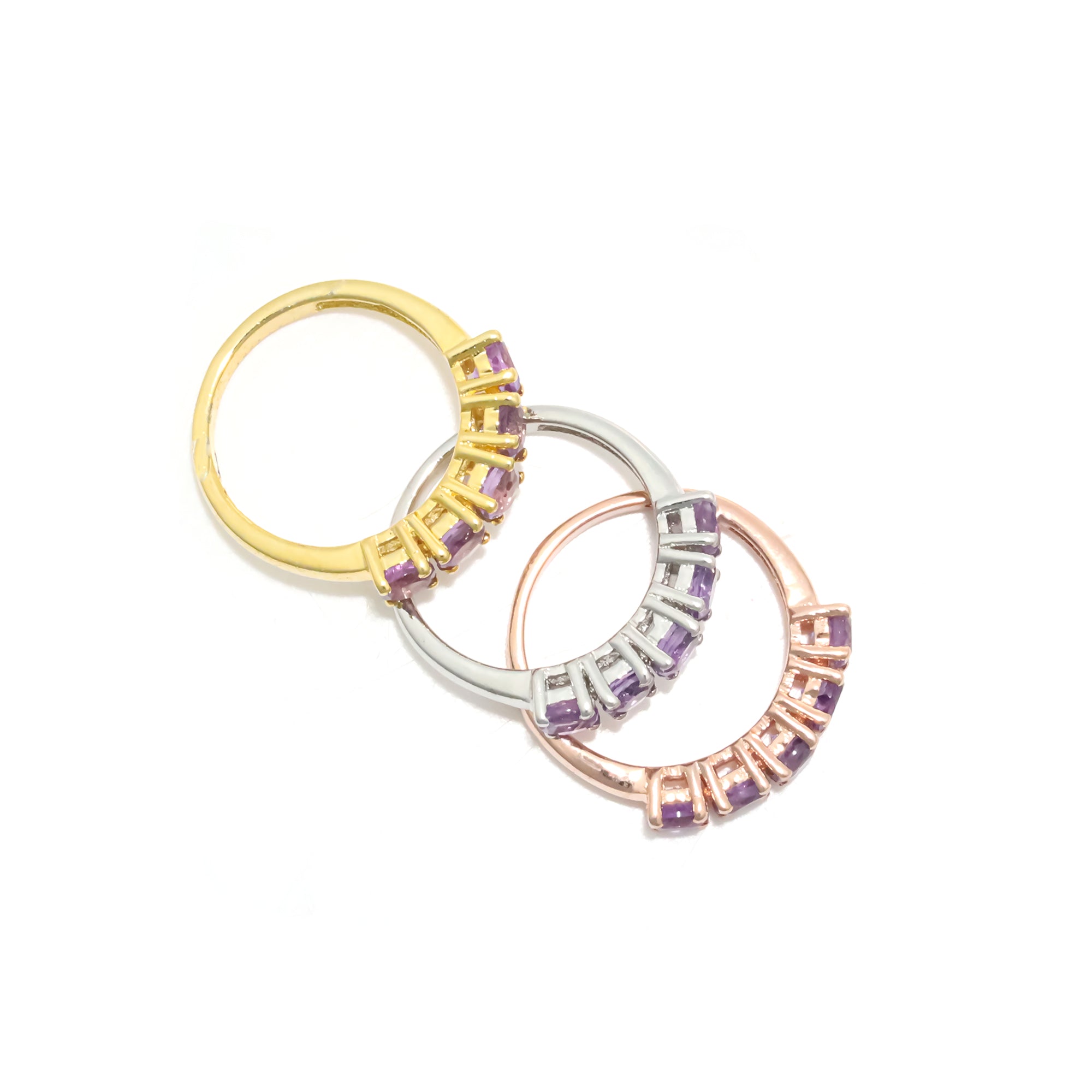 Natural Amethyst 4mm Round Cut Solitaire Ring 925 Sterling Silver Ring