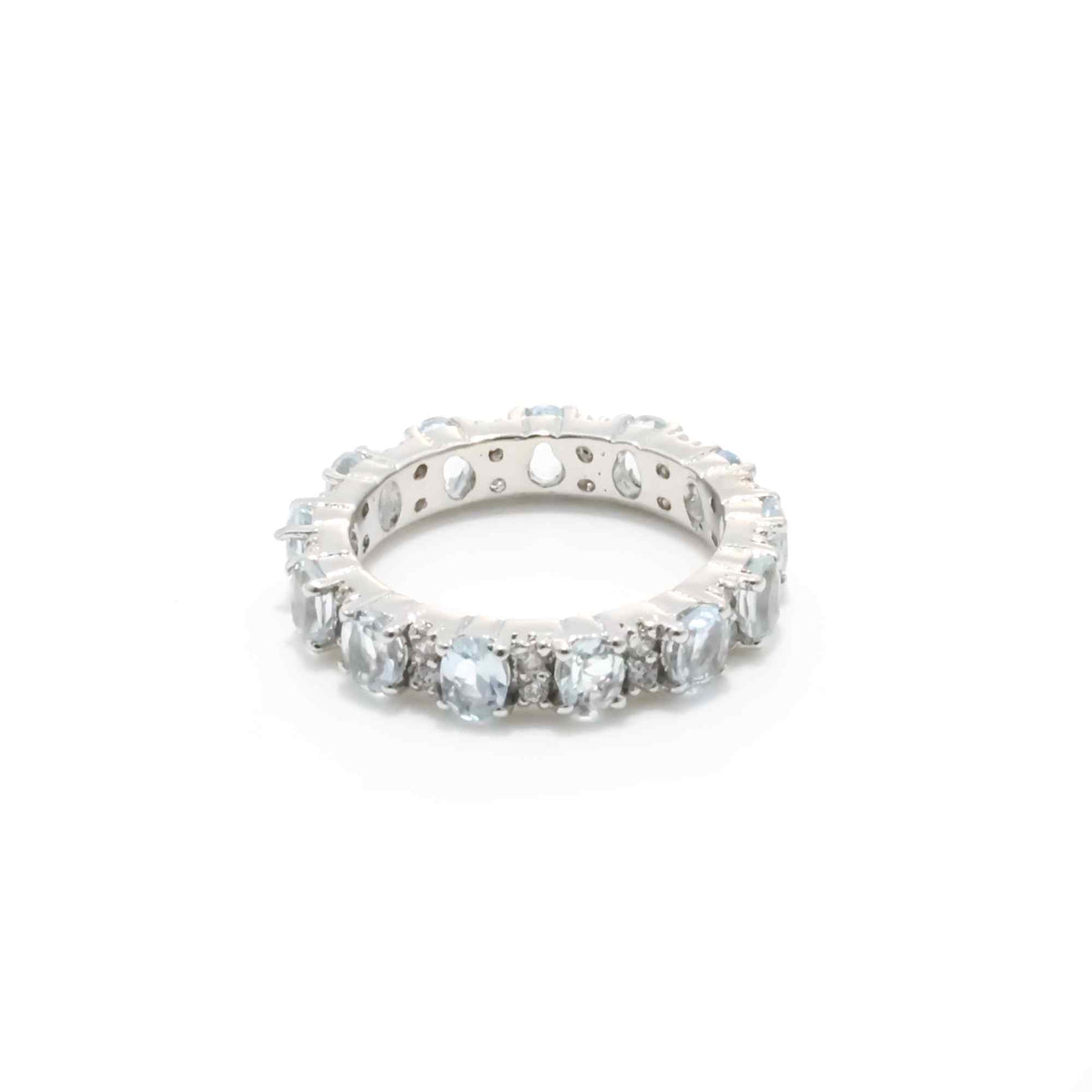 Natural Aquamarine 3x4mm Oval Cut Ring 925 Sterling Silver Handmade Blue Gemstone Solitaire Ring