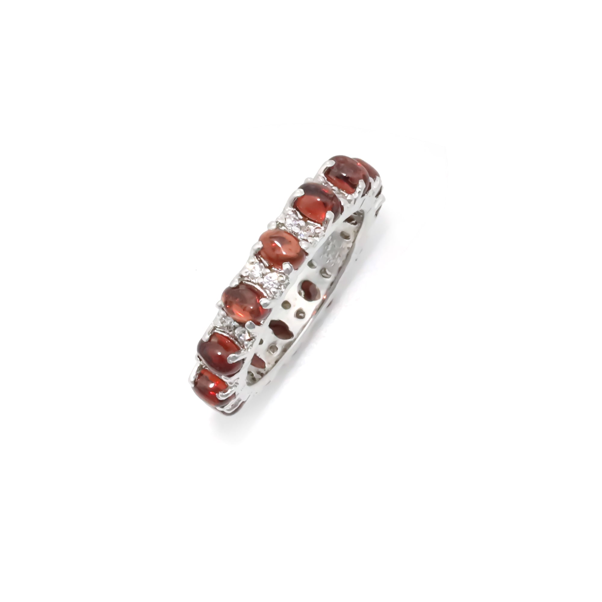 Natural Garnet 3x4mm Oval Cabochon Ring 925 Sterling Silver Handmade Red Gemstone Solitaire Ring