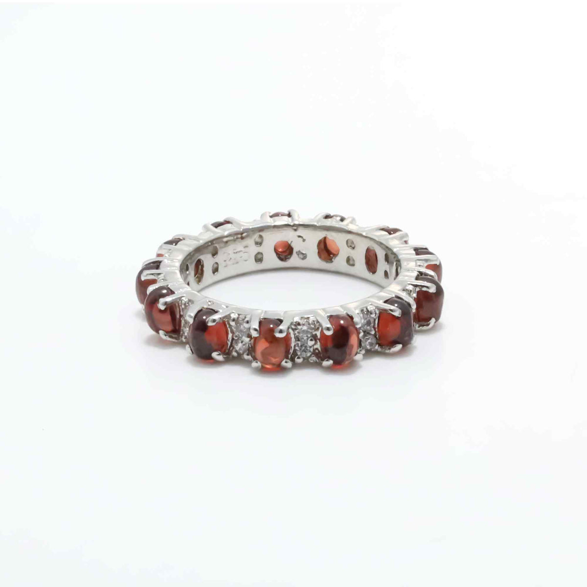 Natural Garnet 3x4mm Oval Cabochon Ring 925 Sterling Silver Handmade Red Gemstone Solitaire Ring