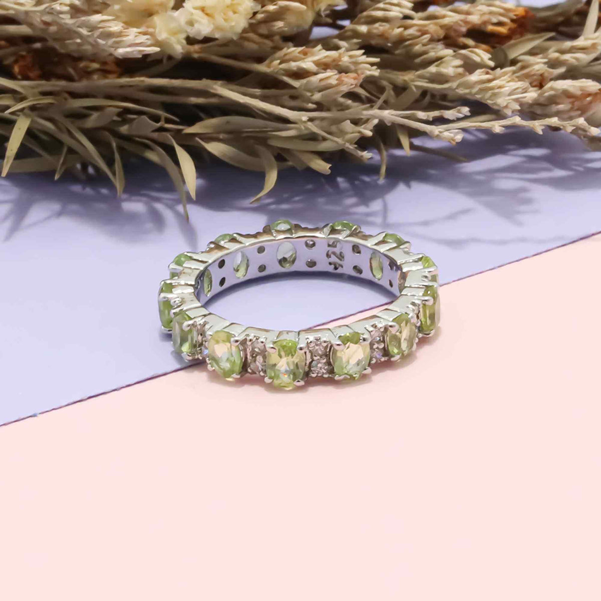 Natural Peridot 3x4mm Oval Cut Ring 925 Sterling Silver Handmade Green Gemstone Solitaire Ring