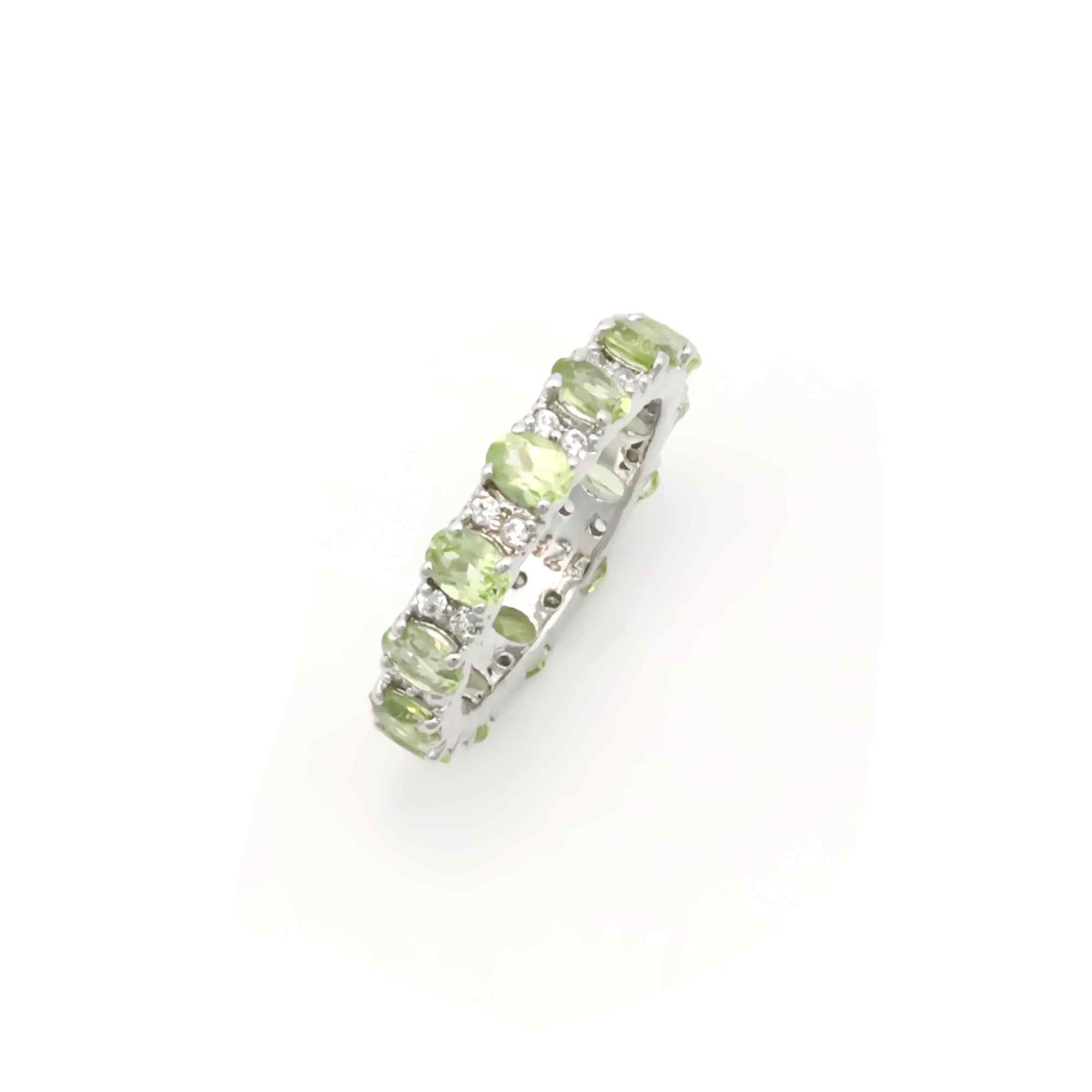 Natural Peridot 3x4mm Oval Cut Ring 925 Sterling Silver Handmade Green Gemstone Solitaire Ring