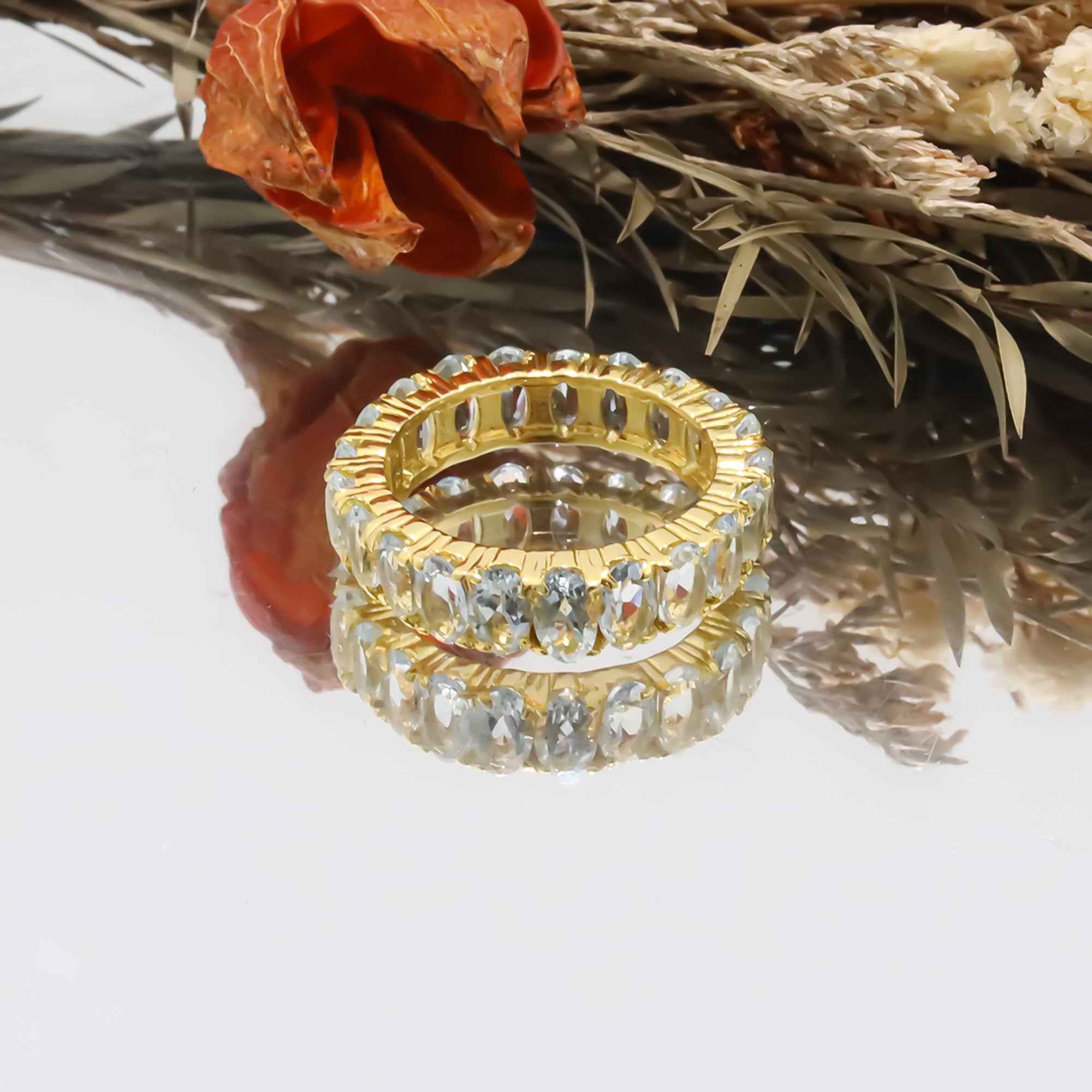 Natural Aquamarine 3x5mm Oval Cut Ring 925  Handmade Blue Gemstone Ring