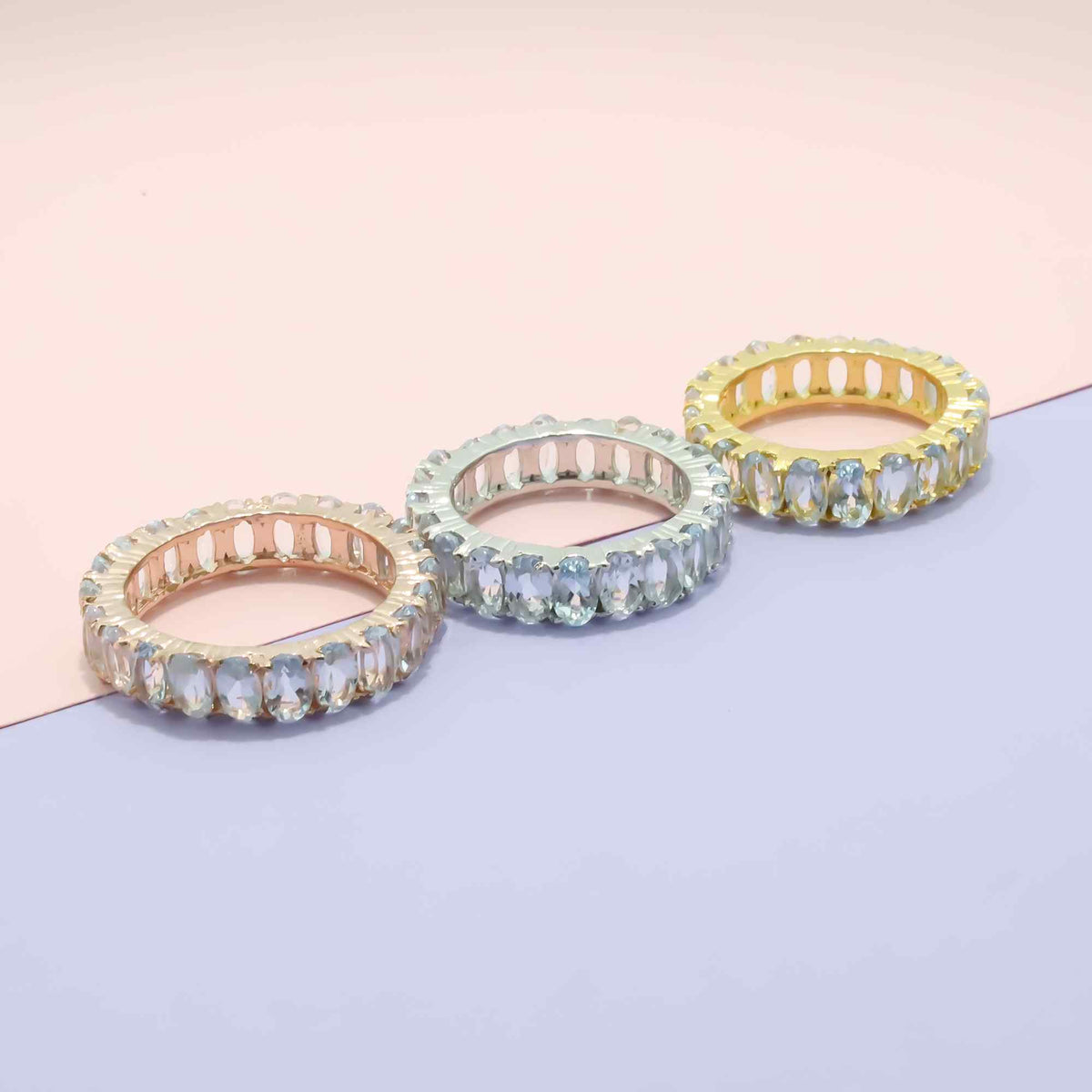 Natural Aquamarine 3x5mm Oval Cut Ring 925  Handmade Blue Gemstone Ring