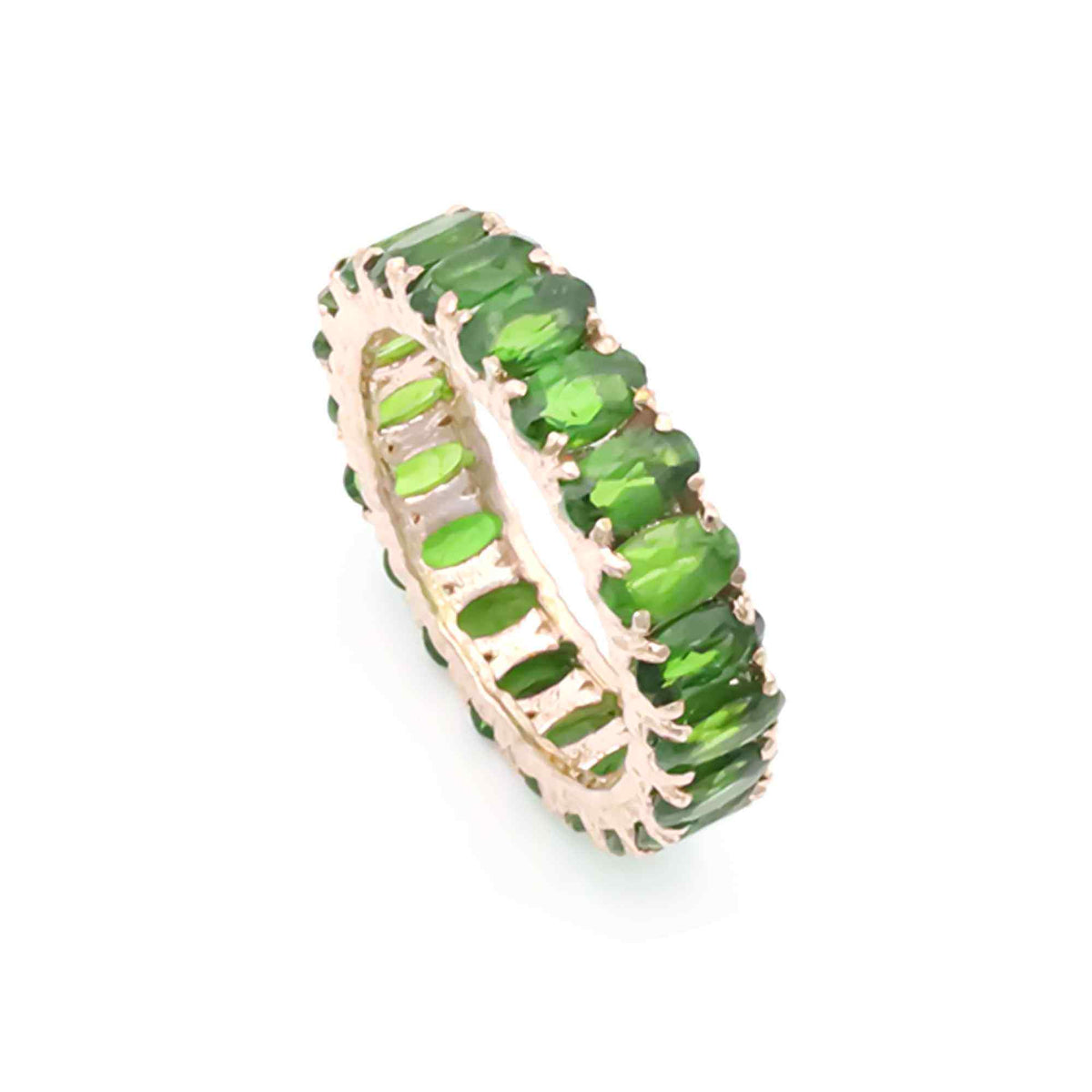 Natural Chrome Diopside Oval Cut Ring 925 Sterling Silver Handmade Green Gemstone Solitaire Ring