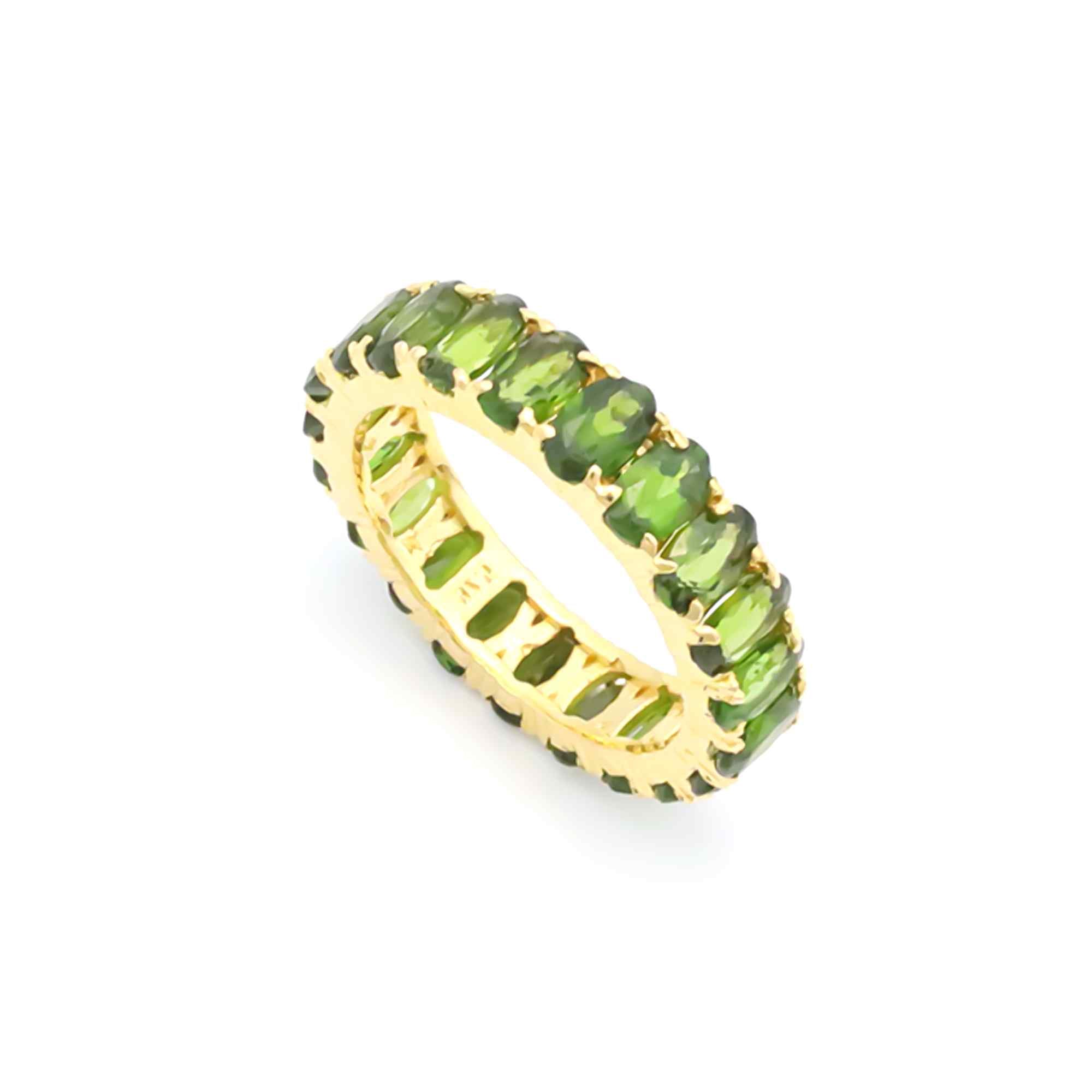 Natural Chrome Diopside Oval Cut Ring 925 Sterling Silver Handmade Green Gemstone Solitaire Ring
