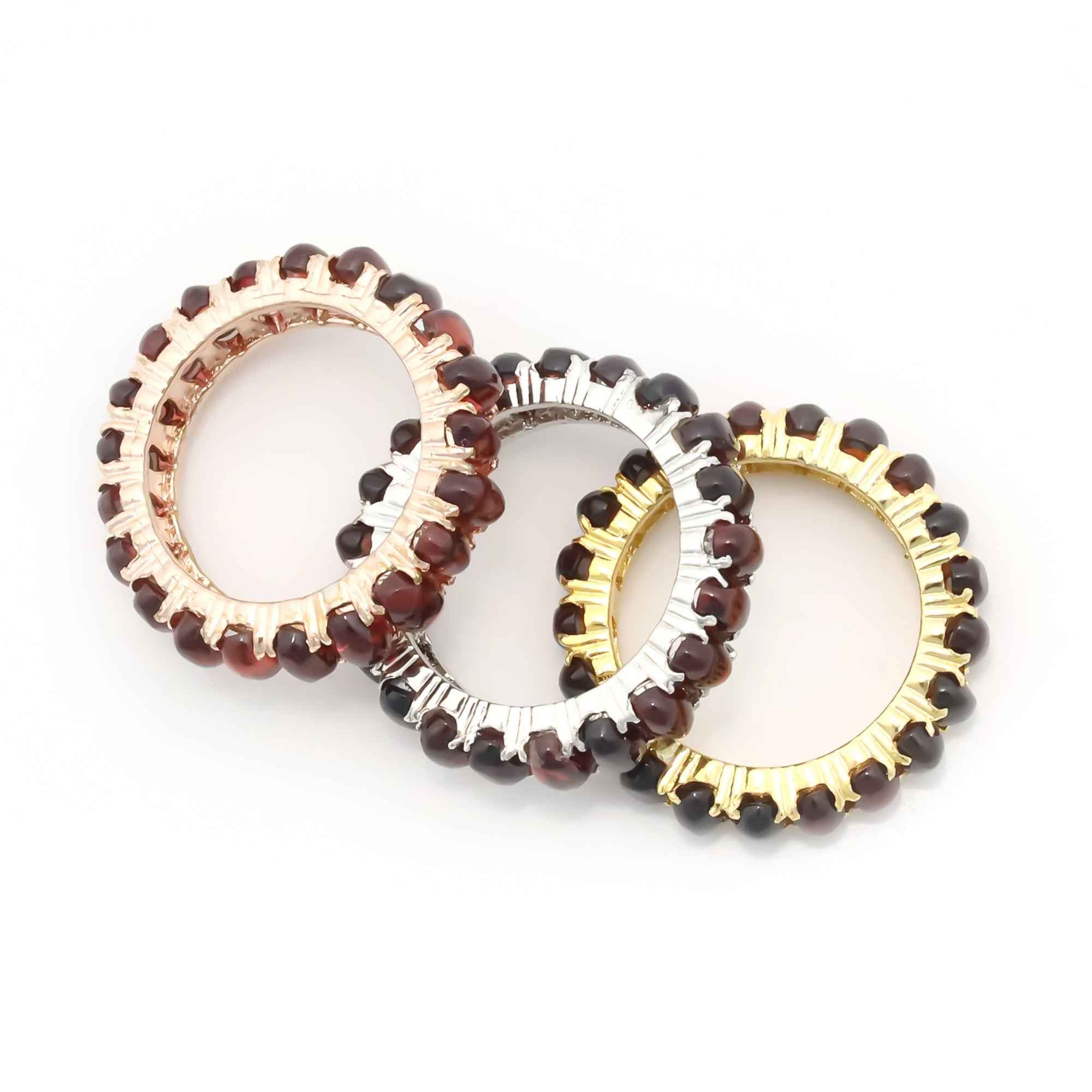 Natural Garnet 3x5mm Oval Cabochon Ring 925 Sterling Silver Handmade Solitaire Ring