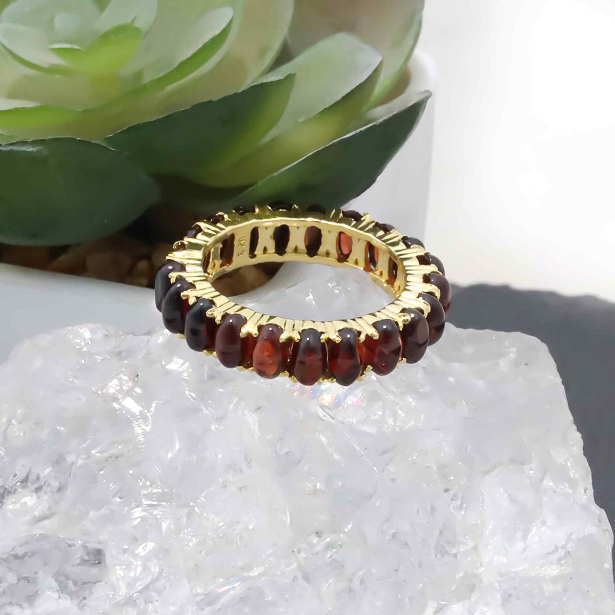 Natural Garnet 3x5mm Oval Cabochon Ring 925 Sterling Silver Handmade Solitaire Ring