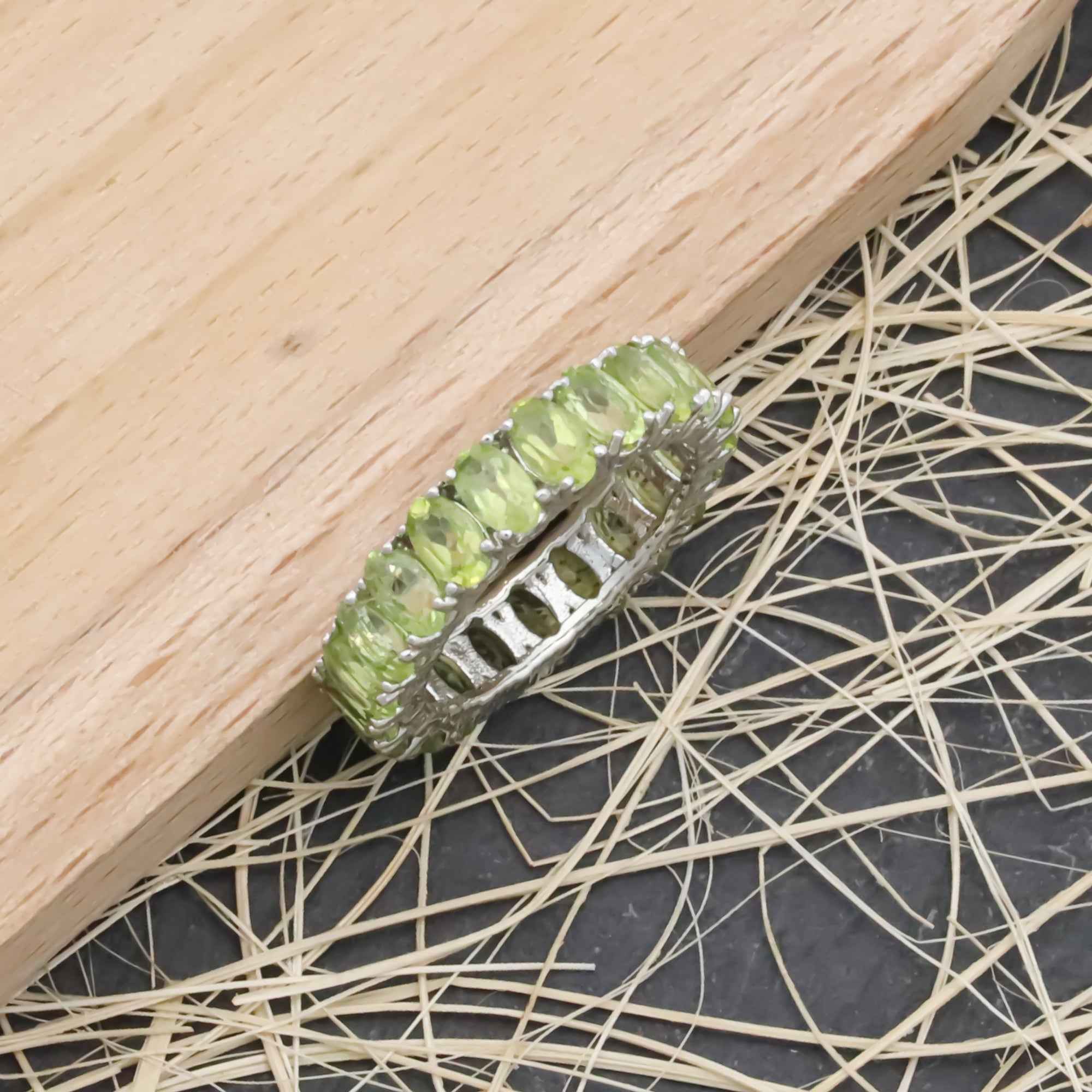 Natural Peridot 3x5mm Oval Cut Ring 925 Sterling Silver Handmade Solitaire Ring