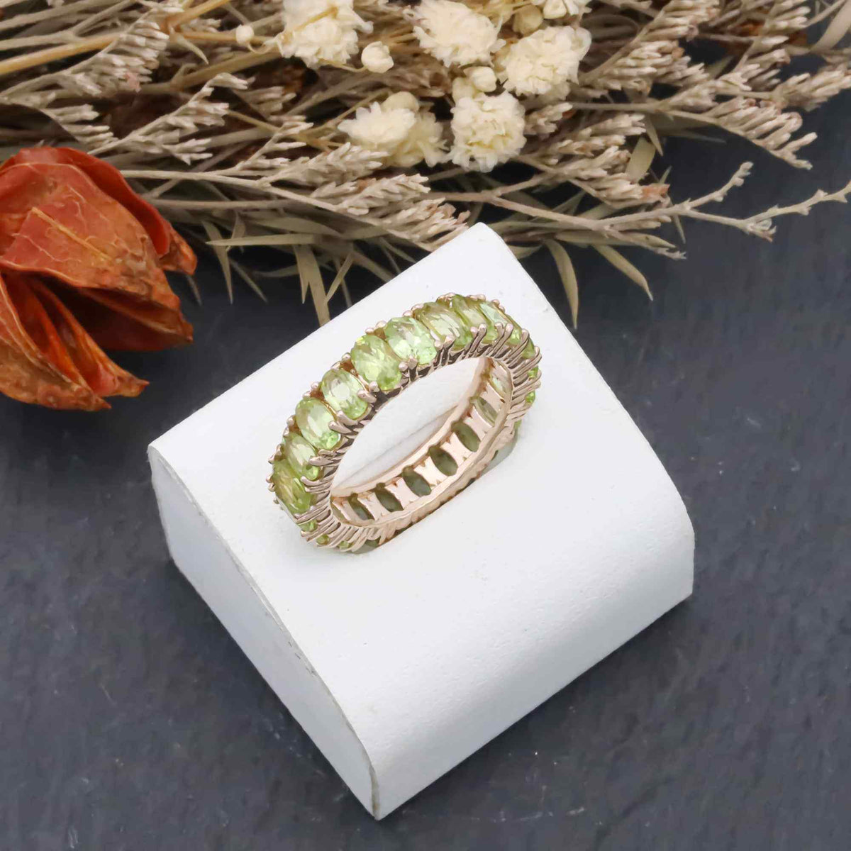 Natural Peridot 3x5mm Oval Cut Ring 925 Sterling Silver Handmade Solitaire Ring