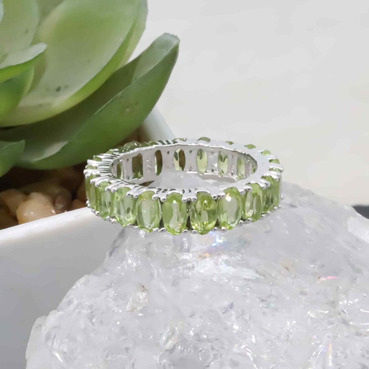 Natural Peridot 3x5mm Oval Cut Ring 925 Sterling Silver Handmade Solitaire Ring