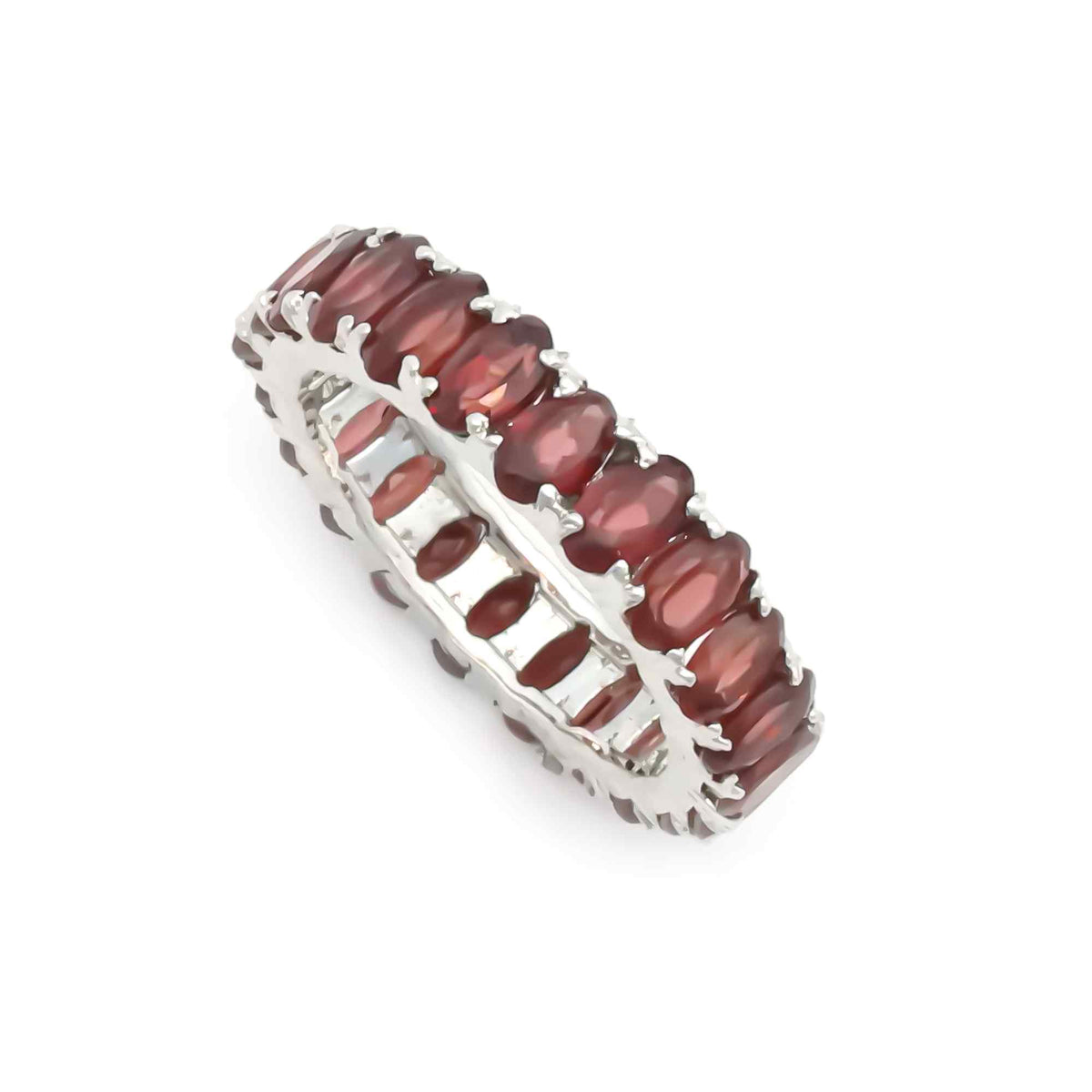 Natural Garnet 3x5mm Oval Cut Ring 925 Sterling Silver Handmade Solitaire Ring