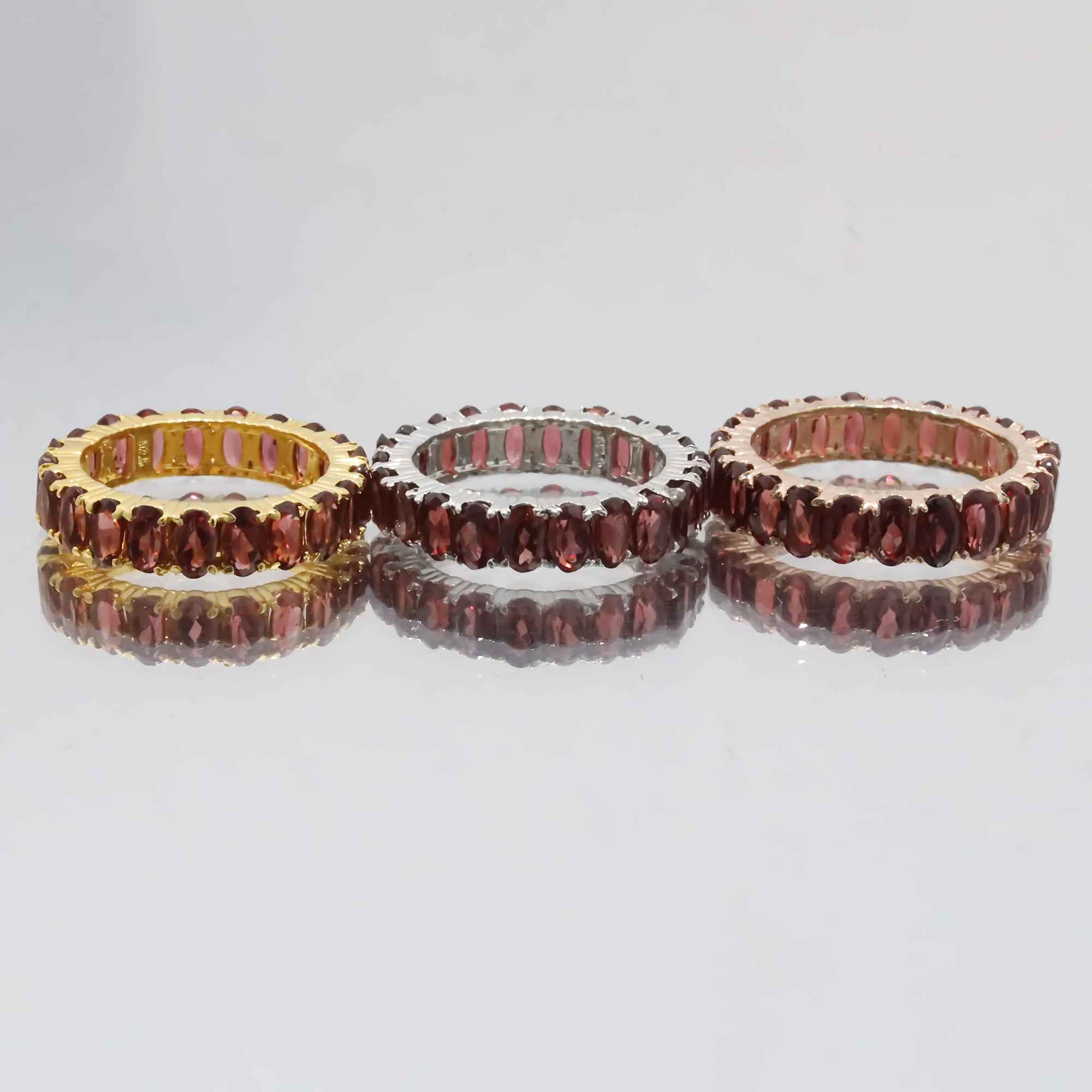 Natural Garnet 3x5mm Oval Cut Ring 925 Sterling Silver Handmade Solitaire Ring