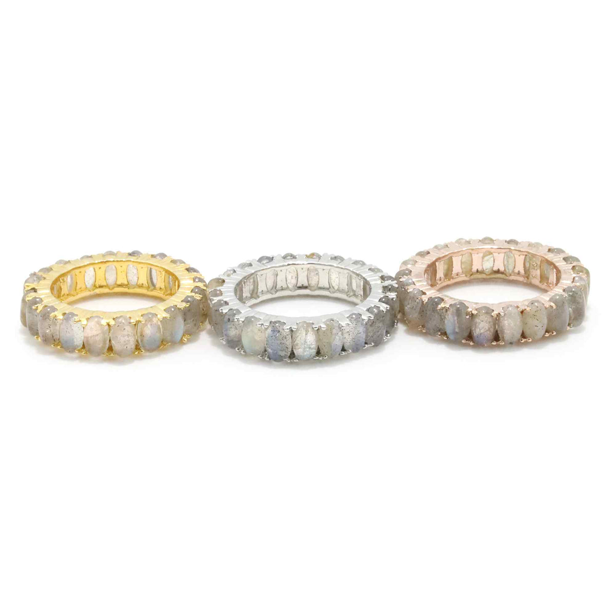 Natural Labradorite 3x5mm Oval Cabochon Ring 925 Sterling Silver Handmade Solitaire Ring