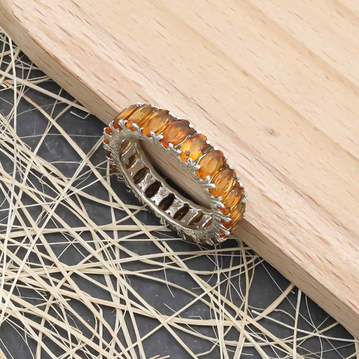 Natural Citrine 3x5mm Oval Cut Ring 925 Sterling Silver Handmade Solitaire Ring