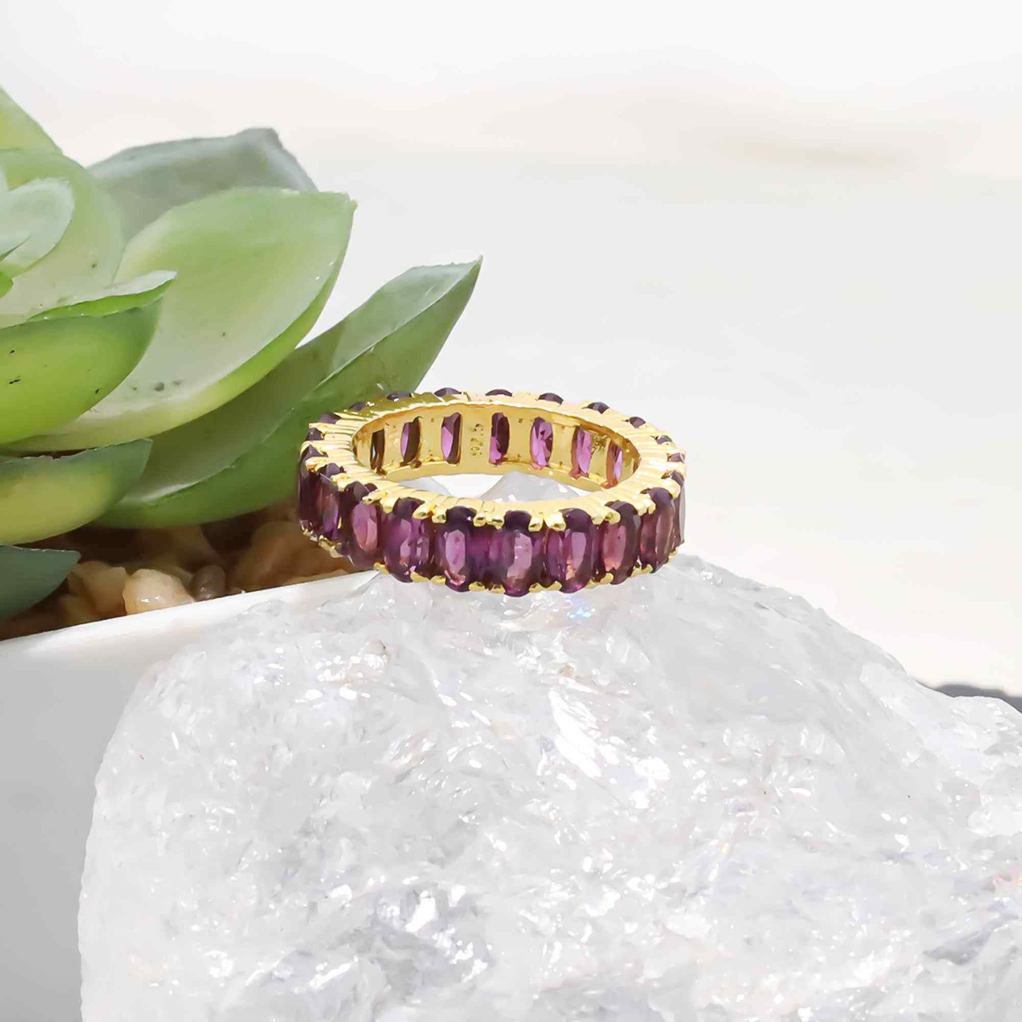 Natural Rhodolite Garnet 3x5mm Oval Cut Ring 925 Sterling Silver Handmade Solitaire Ring