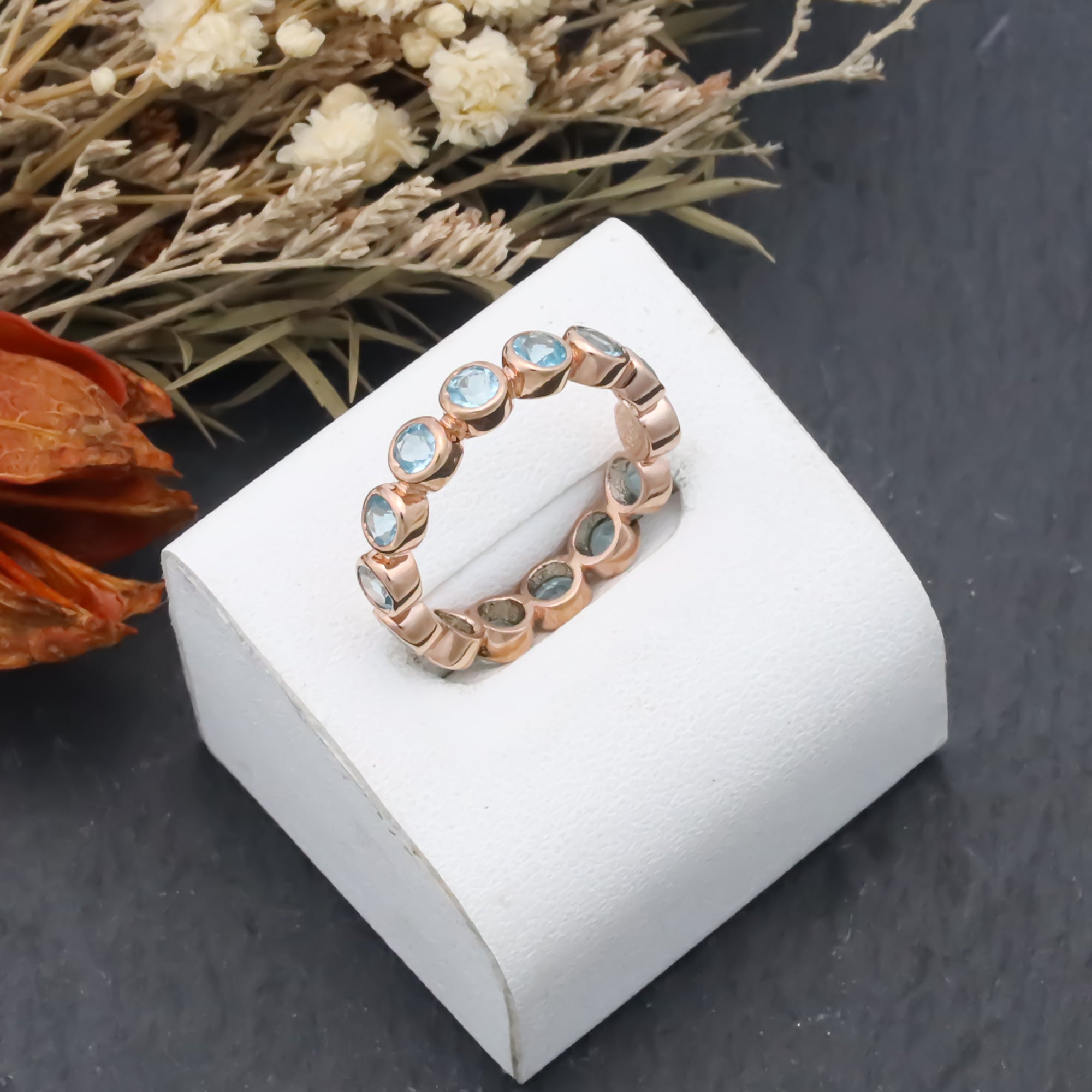 Natural Blue Apatite 3mm Round Cut Ring 925 Sterling Silver Handmade Solitaire Ring