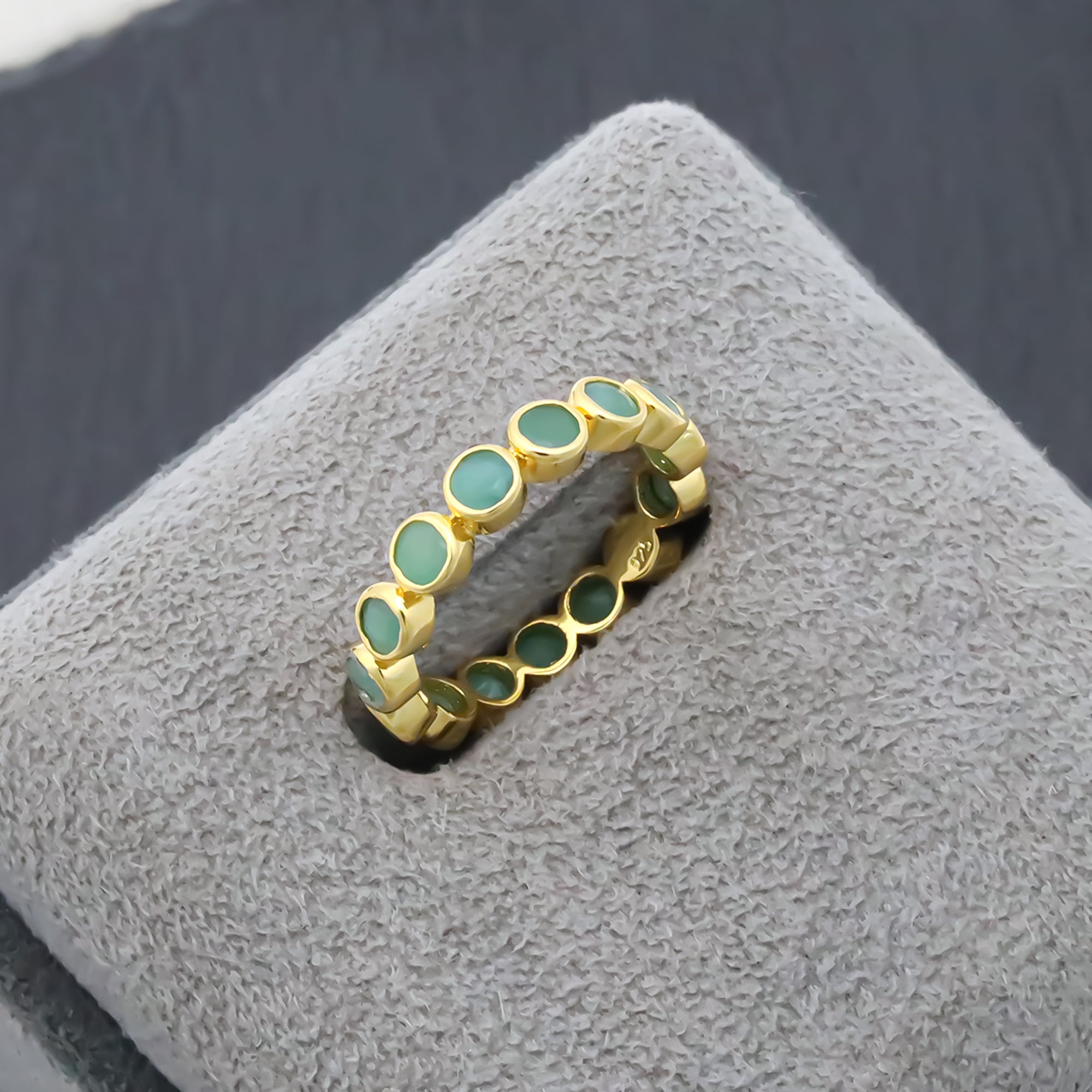 Natural Emerald 3mm Round Cut Ring 925 Sterling Silver Handmade Solitaire Ring