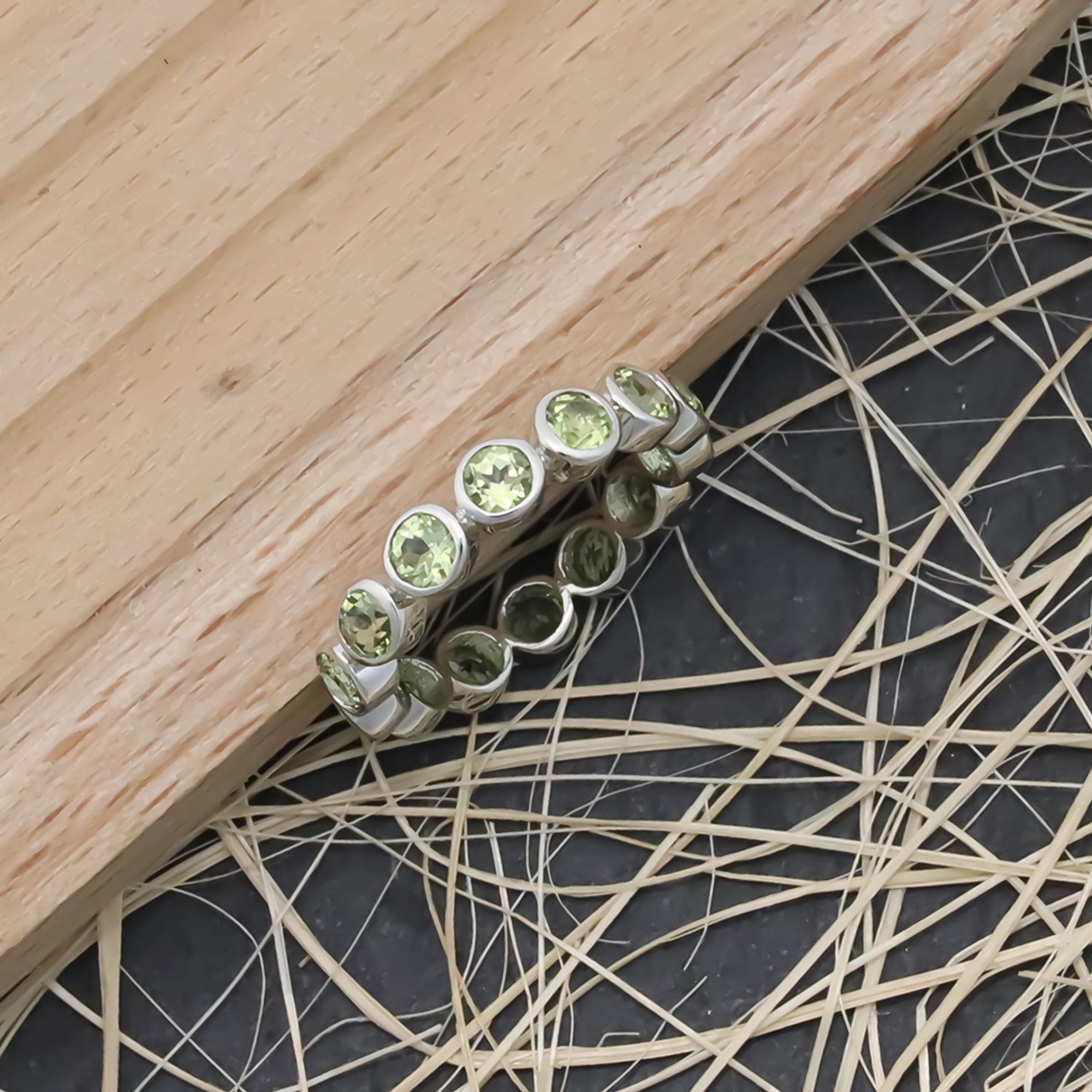 Natural Peridot 3mm Round Cut Solitaire Ring 925 Sterling Silver Handmade Ring
