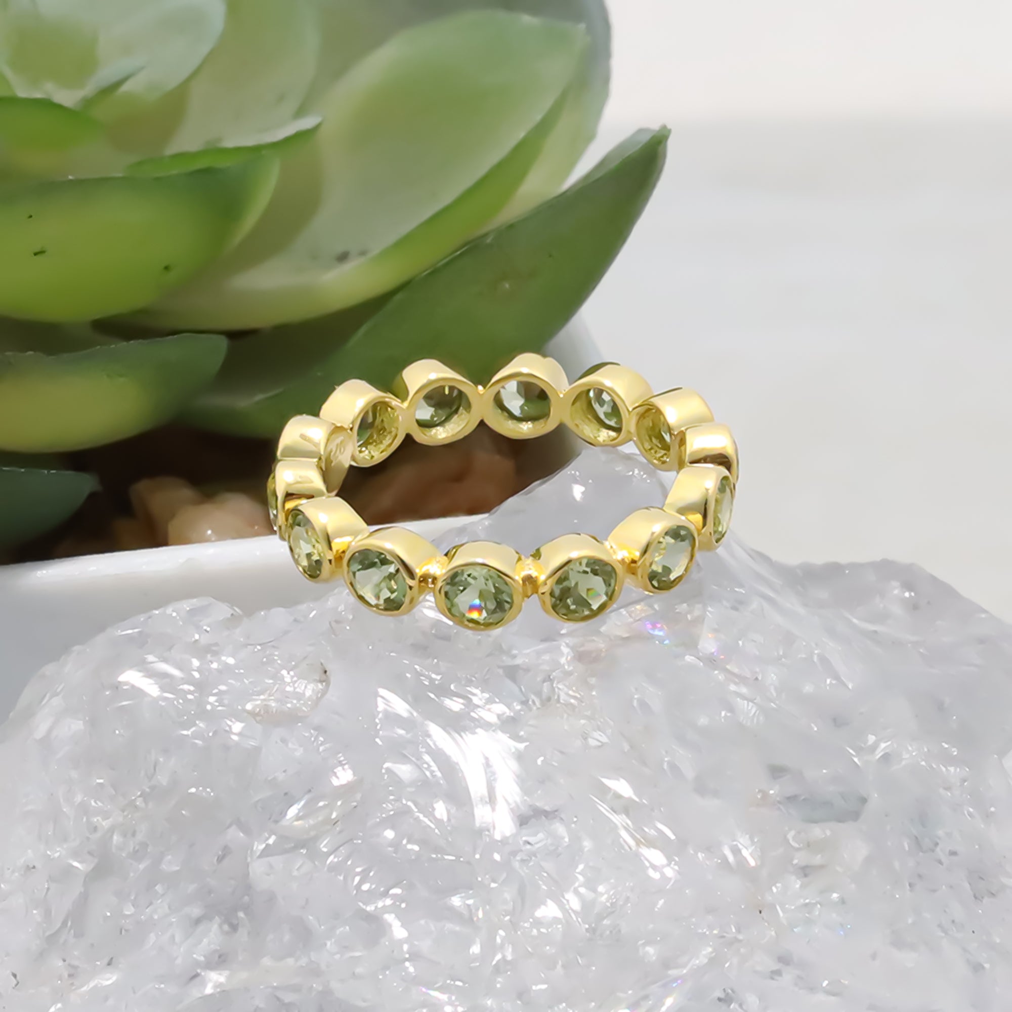 Natural Peridot 3mm Round Cut Solitaire Ring 925 Sterling Silver Handmade Ring