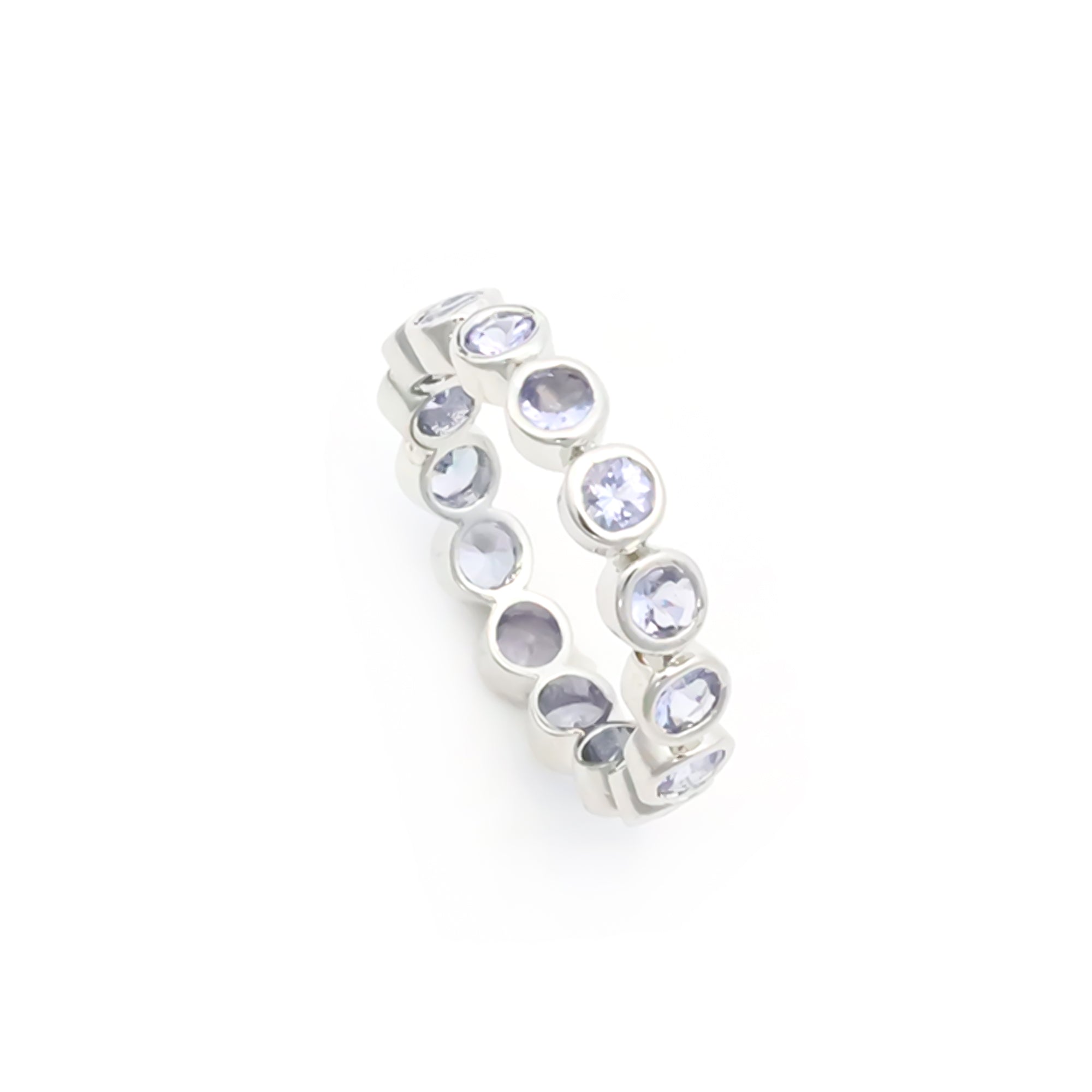 Natural Tanzanite 3mm Round Cut Solitaire Ring 925 Sterling Silver Handmade Ring