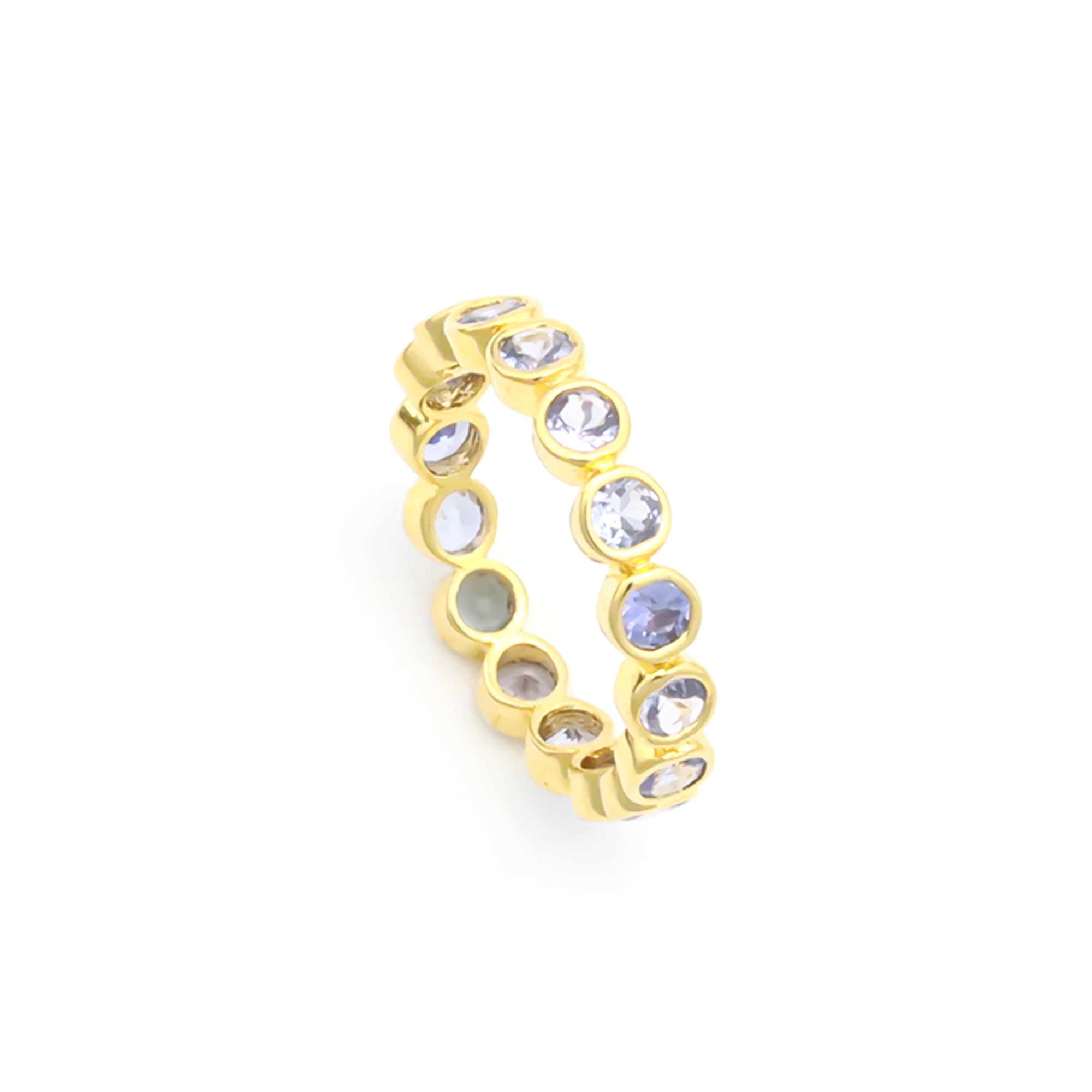 Natural Tanzanite 3mm Round Cut Solitaire Ring 925 Sterling Silver Handmade Ring
