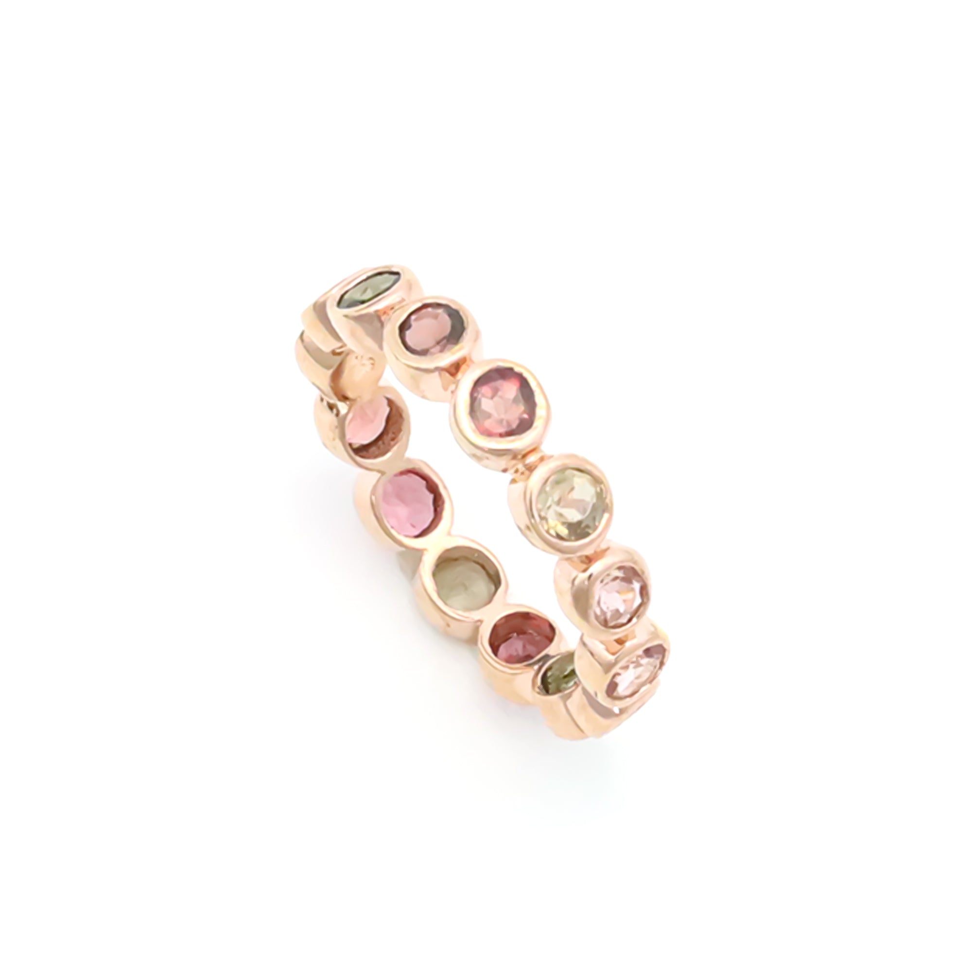 Natural Tourmaline 3mm Round Cut Solitaire Ring 925 Sterling Silver Ring