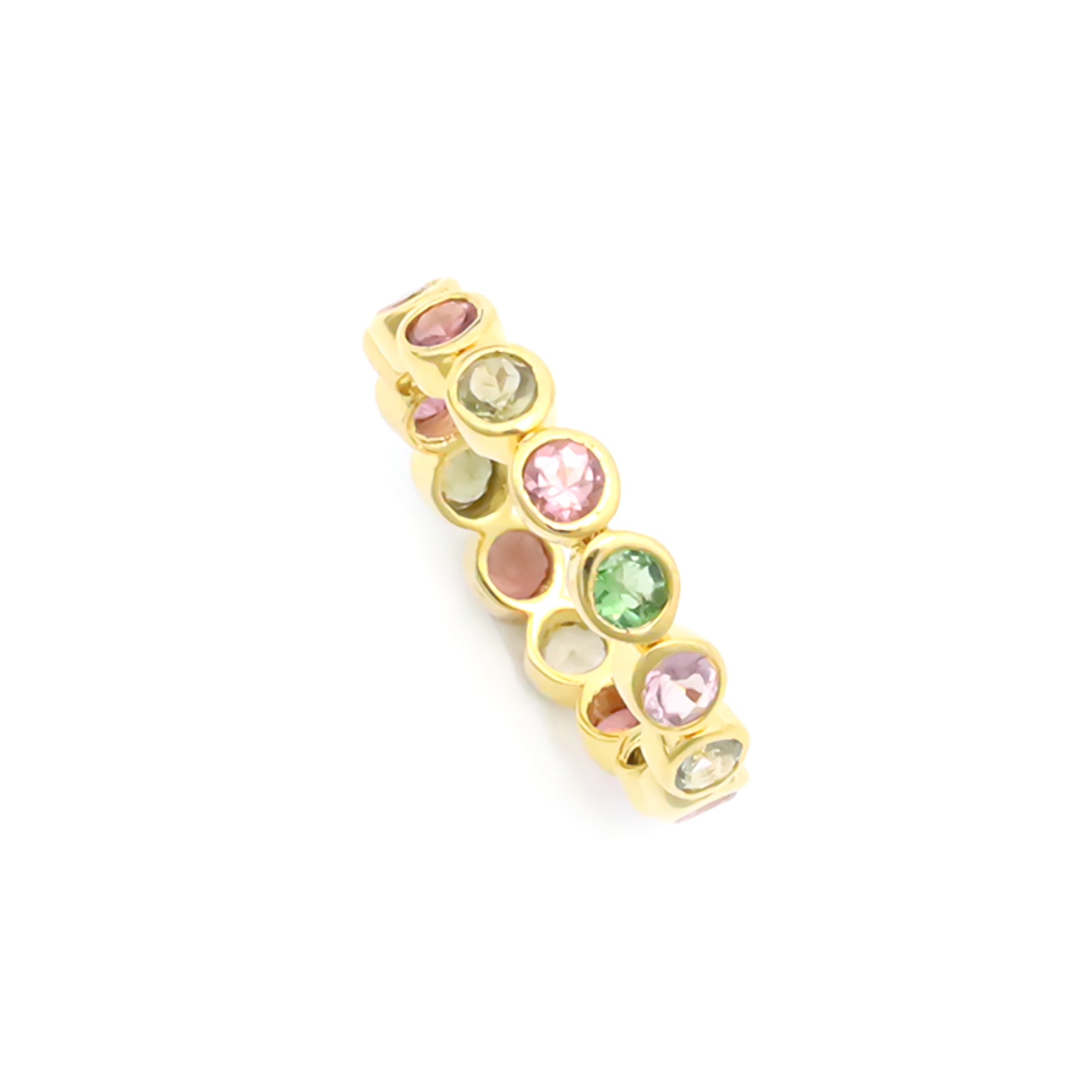 Natural Tourmaline 3mm Round Cut Solitaire Ring 925 Sterling Silver Ring