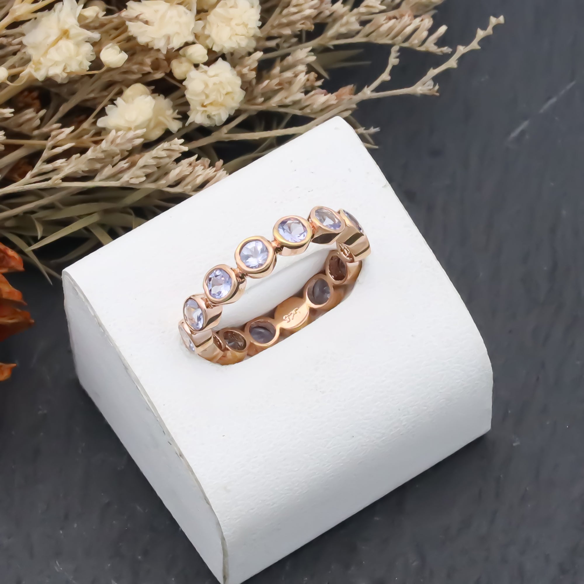 Natural Tanzanite 3mm Round Cut Solitaire Ring 925 Sterling Silver Handmade Ring