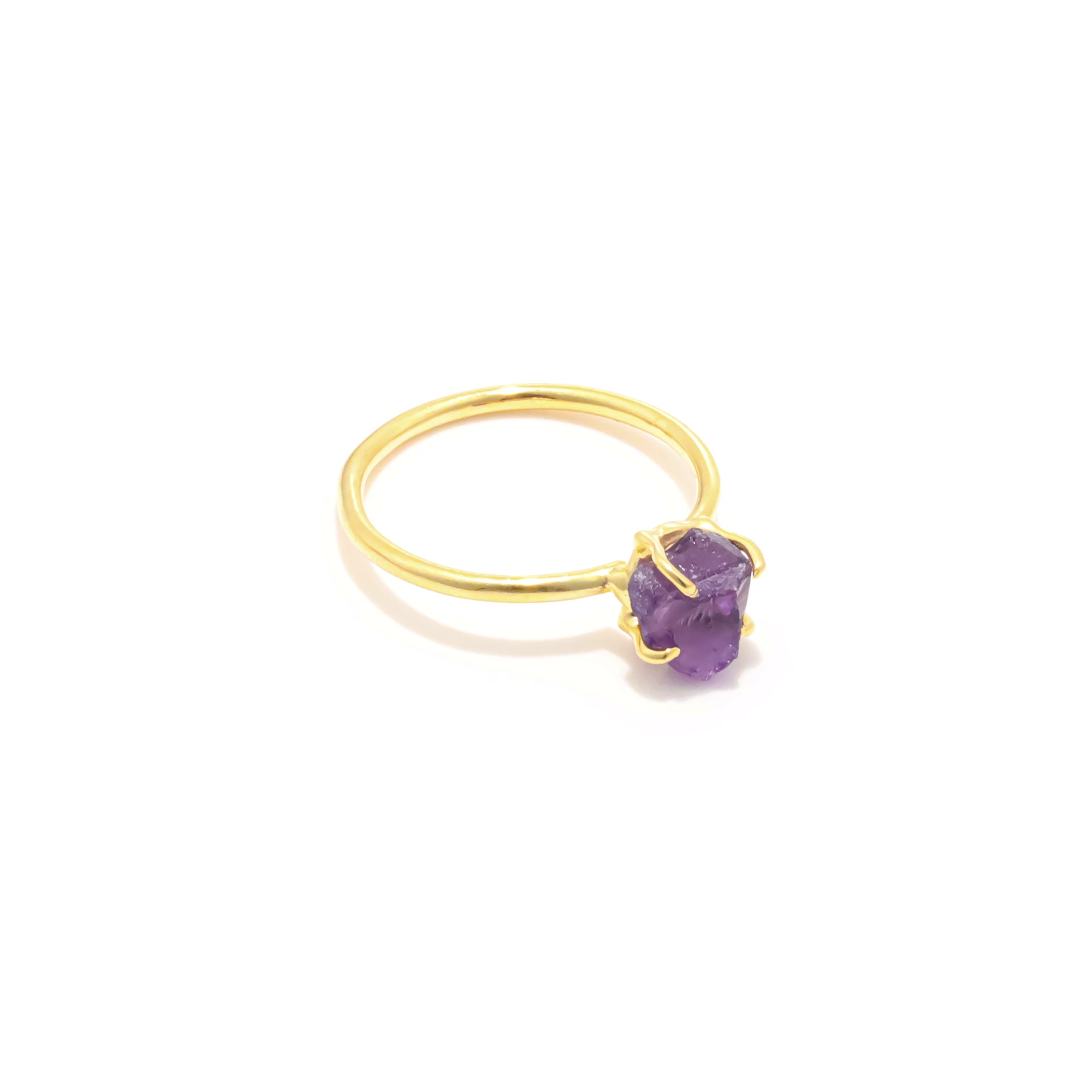 Raw Amethyst Ring in 925 Sterling Silver Rough Gemstone Ring Handmade Crystal Jewelry Gift for Her