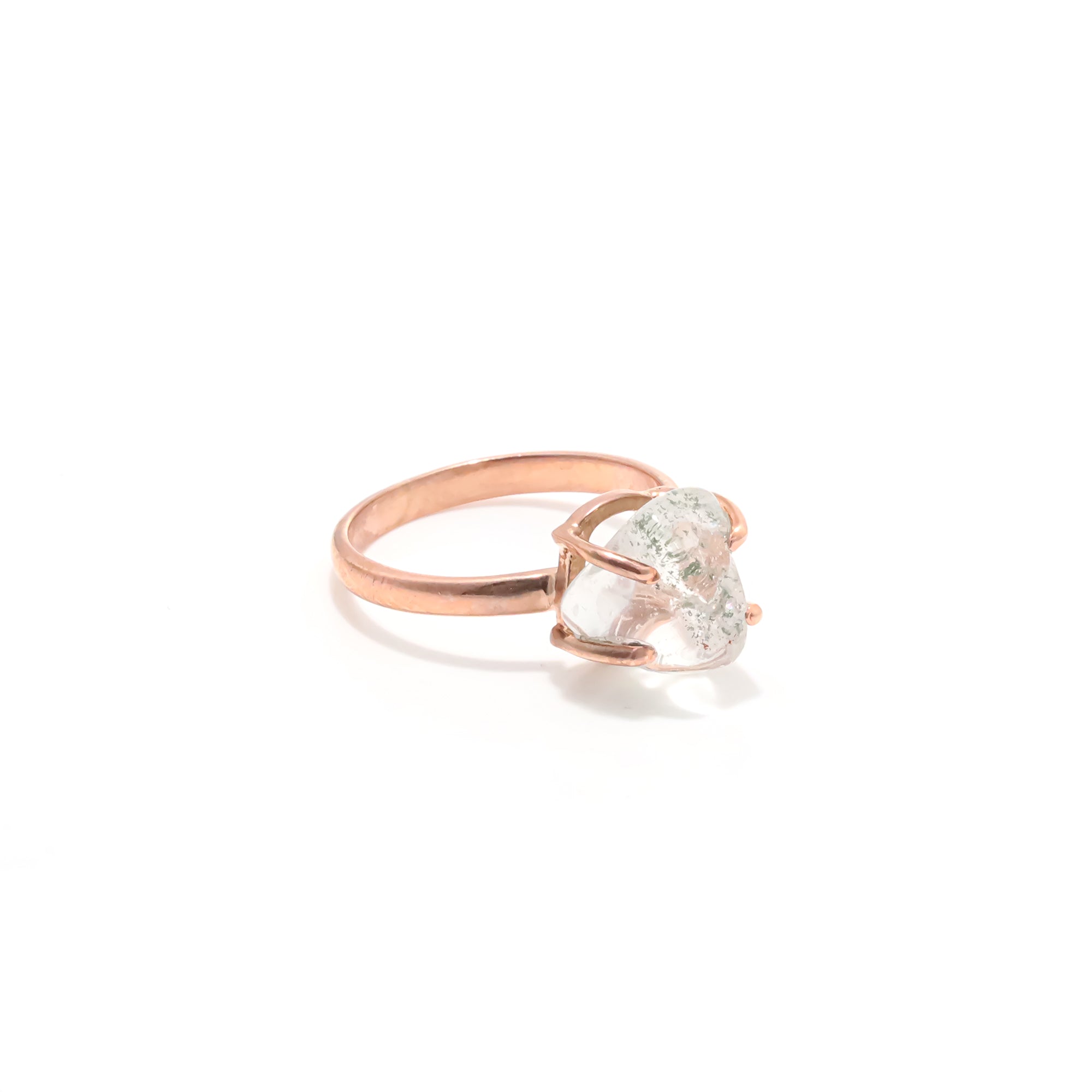 Raw Crystal Quartz Ring in 925 Sterling Silver Rough Gemstone Ring Handmade Jewelry Gift for Her