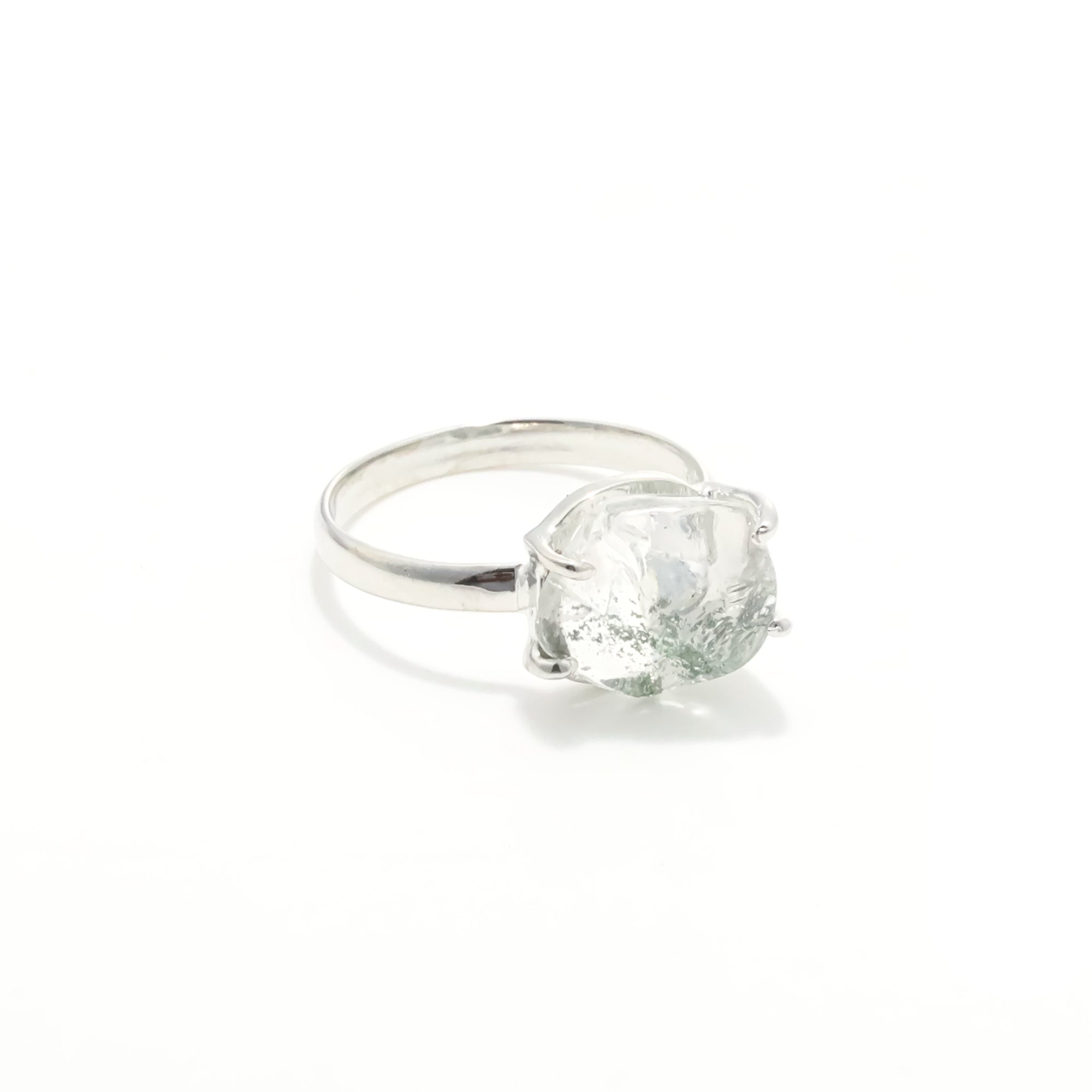 Raw Crystal Quartz Ring in 925 Sterling Silver Rough Gemstone Ring Handmade Jewelry Gift for Her