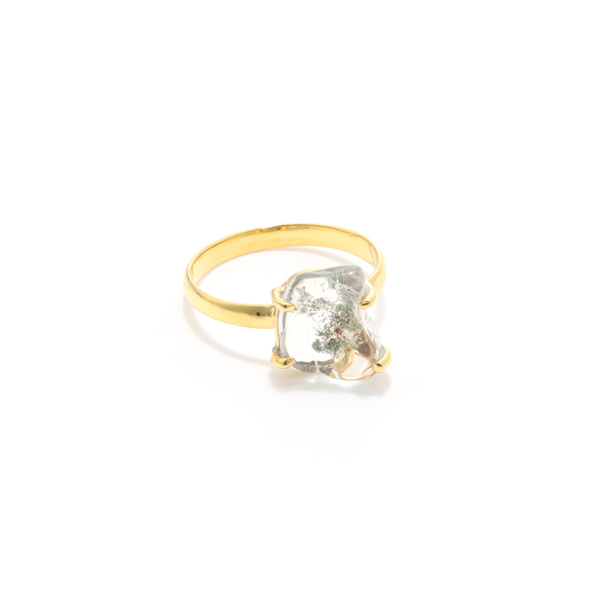 Raw Crystal Quartz Ring in 925 Sterling Silver Rough Gemstone Ring Handmade Jewelry Gift for Her