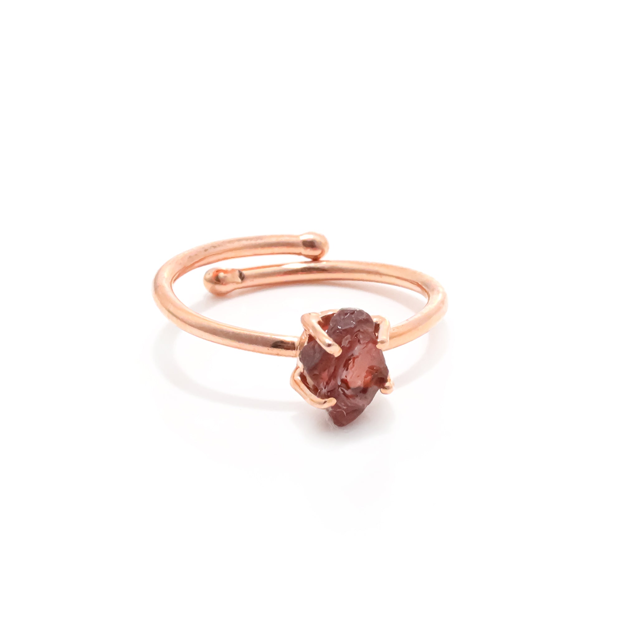 Raw Garnet Ring in 925 Sterling Silver Rough Gemstone Ring Handmade January Birthstone Jewelry