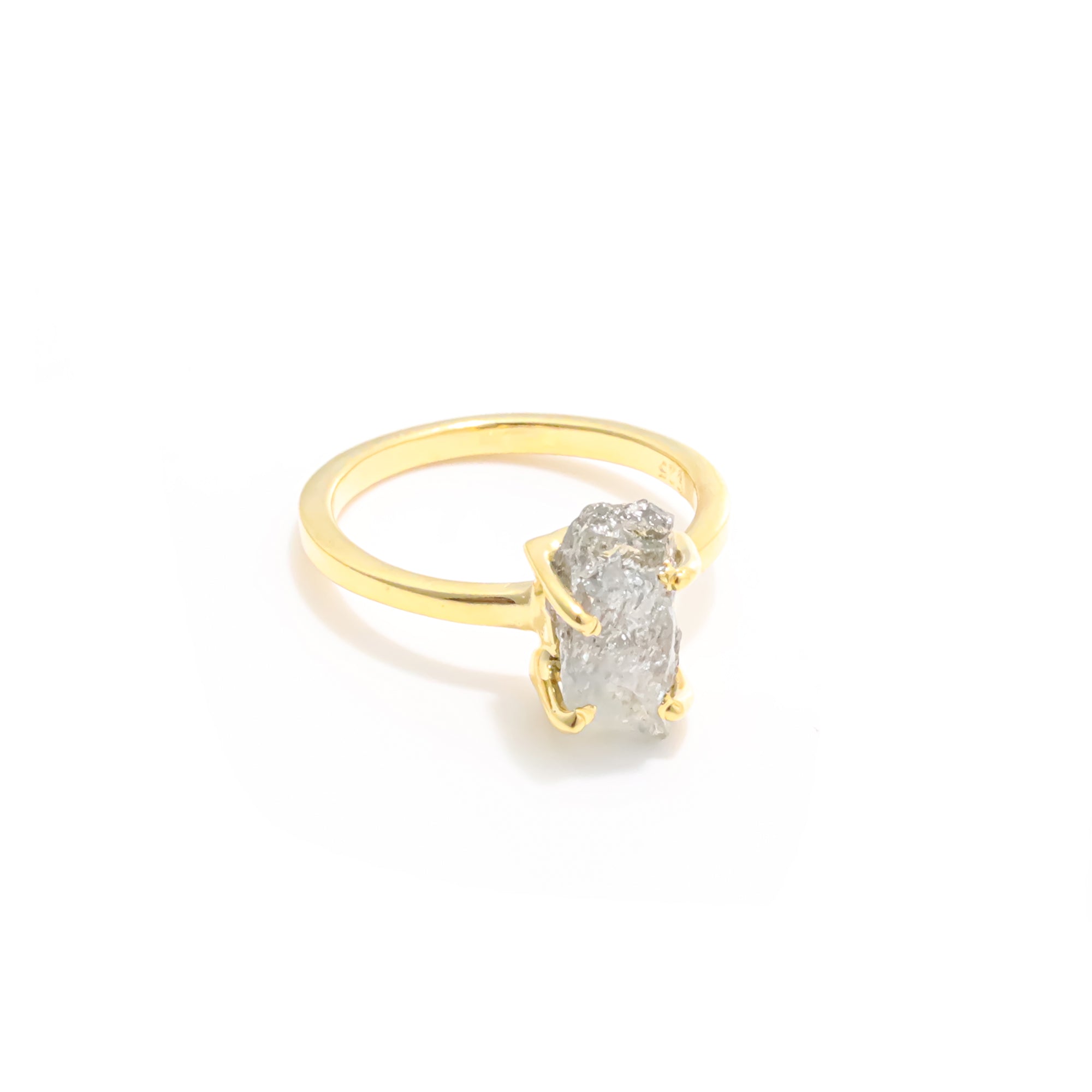 Raw Moss Aquamarine Ring in 925 Sterling Silver Rough Gemstone Ring Handmade March Birthstone Jewelry
