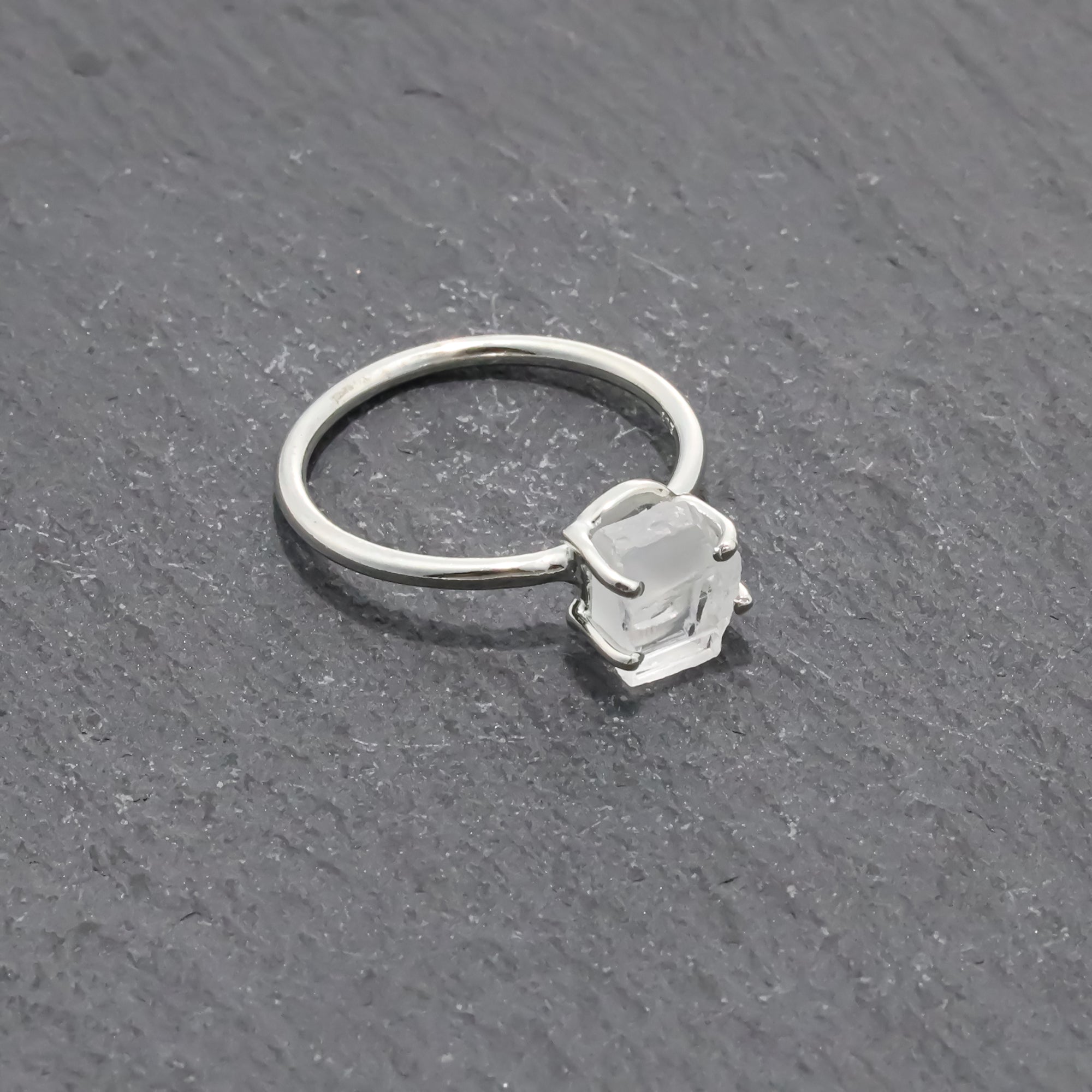 Raw Petalite Ring in 925 Sterling Silver Rough Gemstone Ring Handmade Jewelry Gift for Her