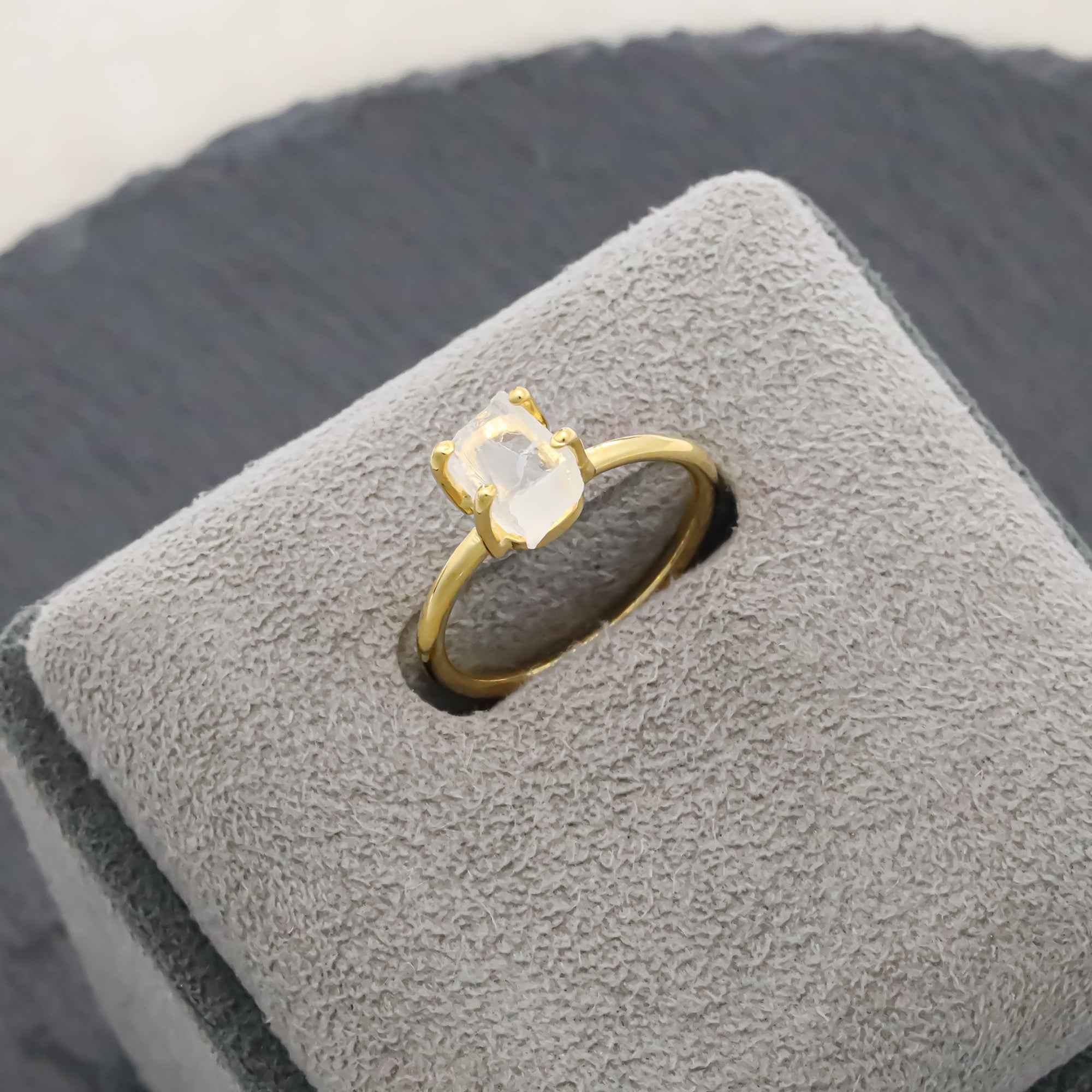Raw Petalite Ring in 925 Sterling Silver Rough Gemstone Ring Handmade Jewelry Gift for Her