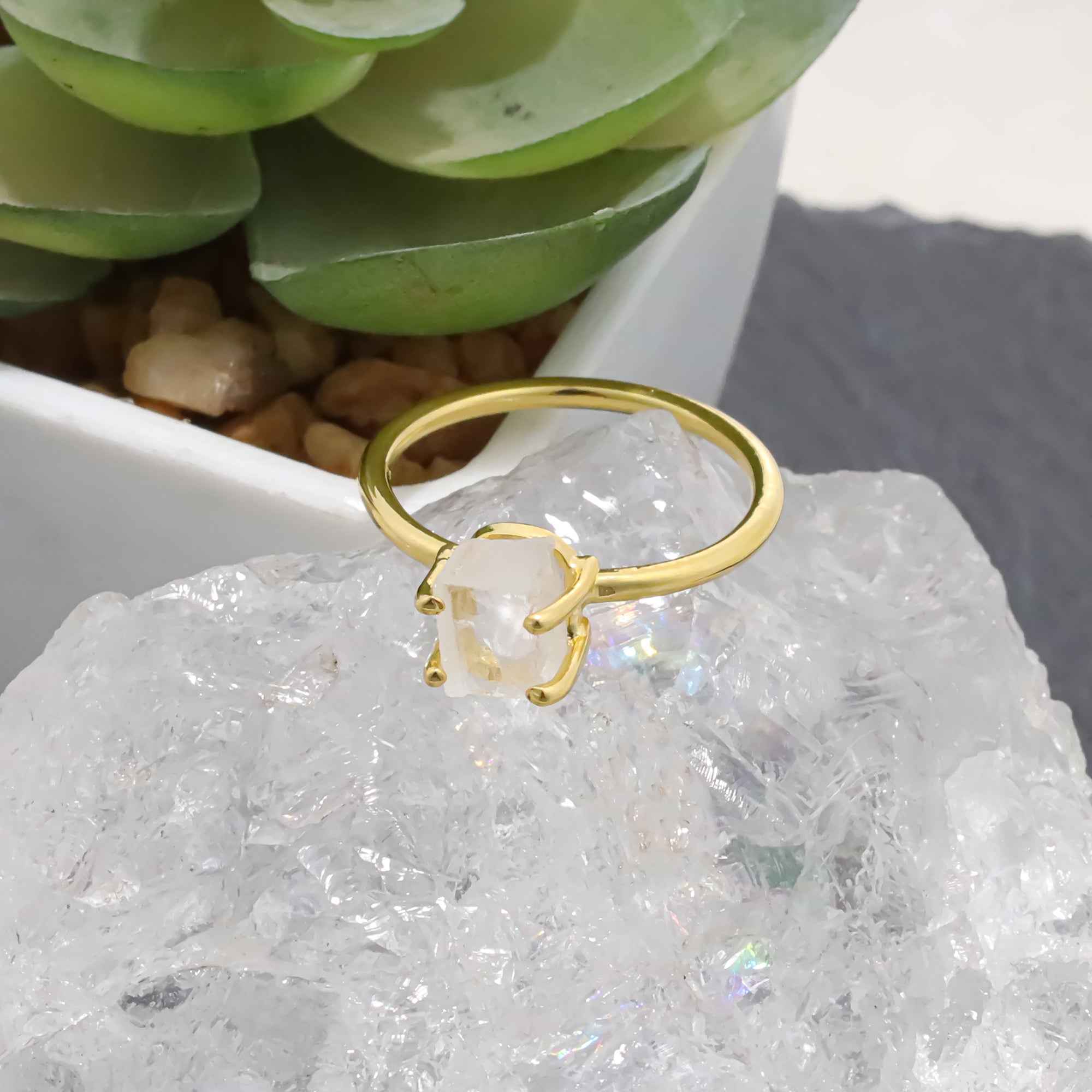 Raw Petalite Ring in 925 Sterling Silver Rough Gemstone Ring Handmade Jewelry Gift for Her