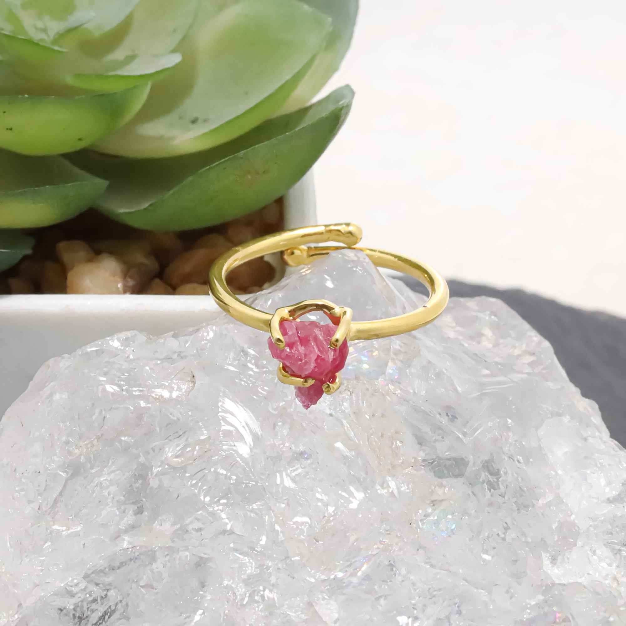 Raw Pink Spinel Ring in 925 Sterling Silver Rough Gemstone Ring Handmade Jewelry Gift for Her
