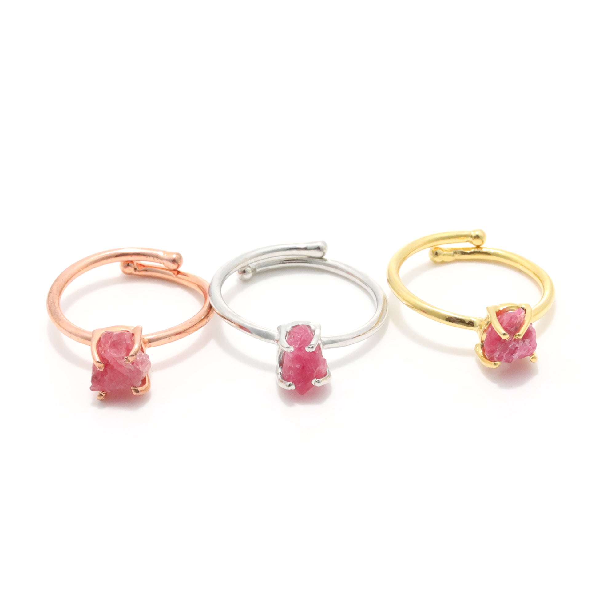 Raw Pink Spinel Ring in 925 Sterling Silver Rough Gemstone Ring Handmade Jewelry Gift for Her