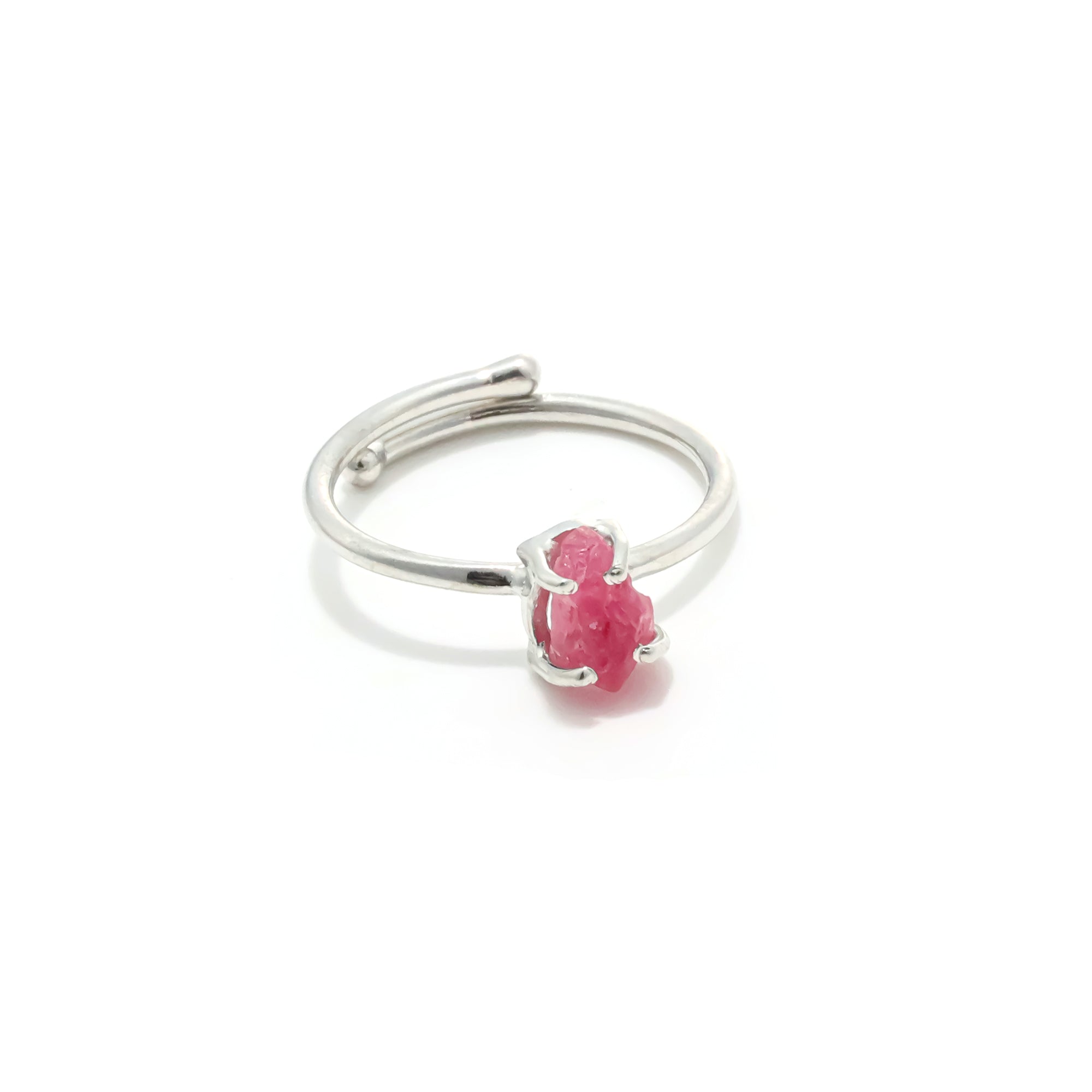 Raw Pink Spinel Ring in 925 Sterling Silver Rough Gemstone Ring Handmade Jewelry Gift for Her